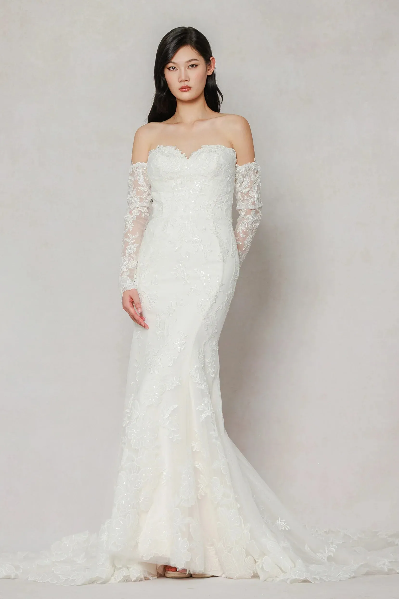 Trumpet-Mermaid Chapel Train Tulle Wedding Dress CW3641 sold by Cocomelody product image thumbnail 3