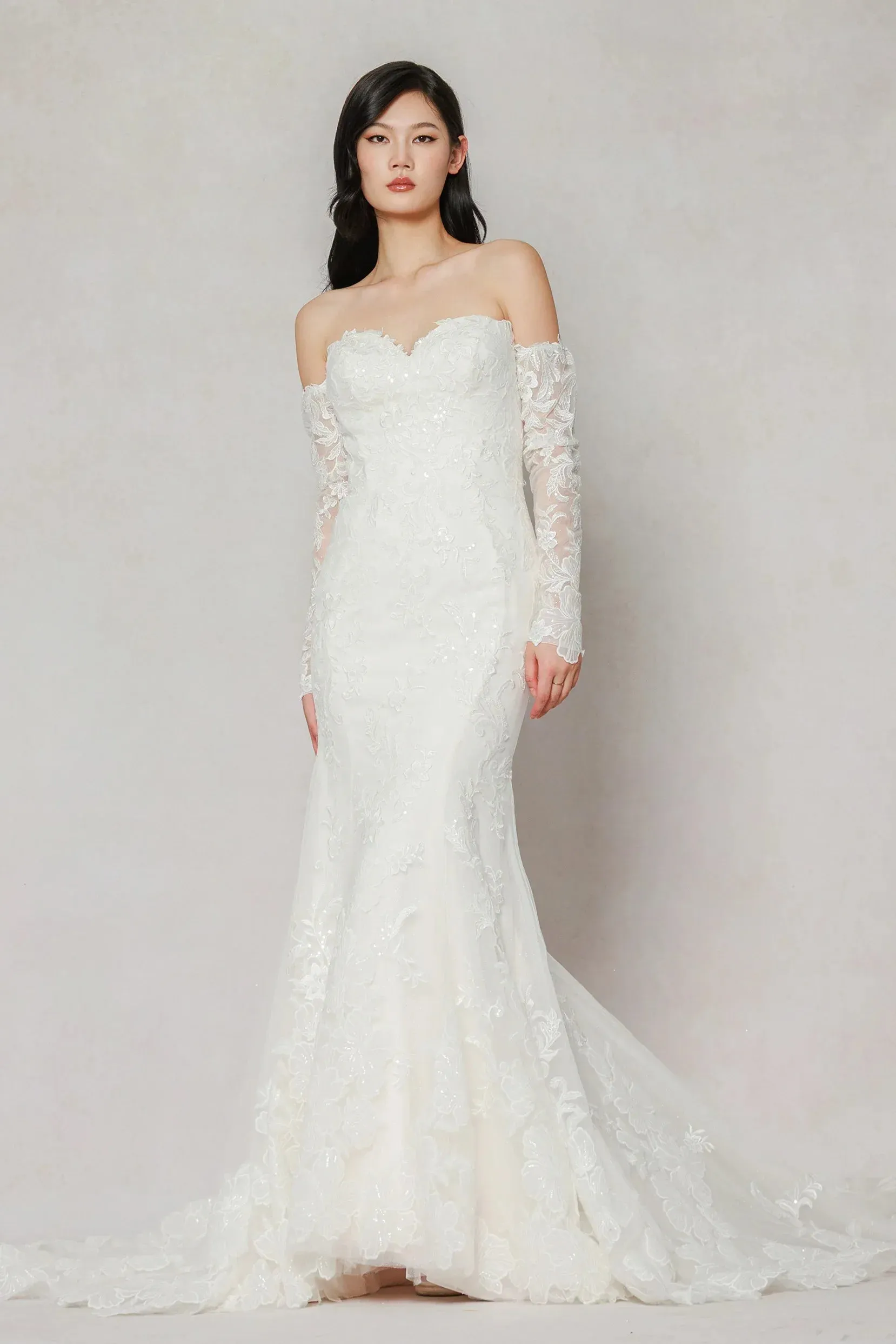 Trumpet-Mermaid Chapel Train Tulle Wedding Dress CW3641 sold by Cocomelody product image thumbnail 5