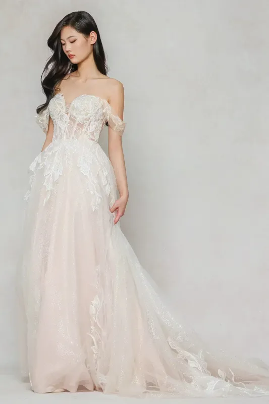 A-Line Court Train Tulle Wedding Dress CW3633 sold by Cocomelody