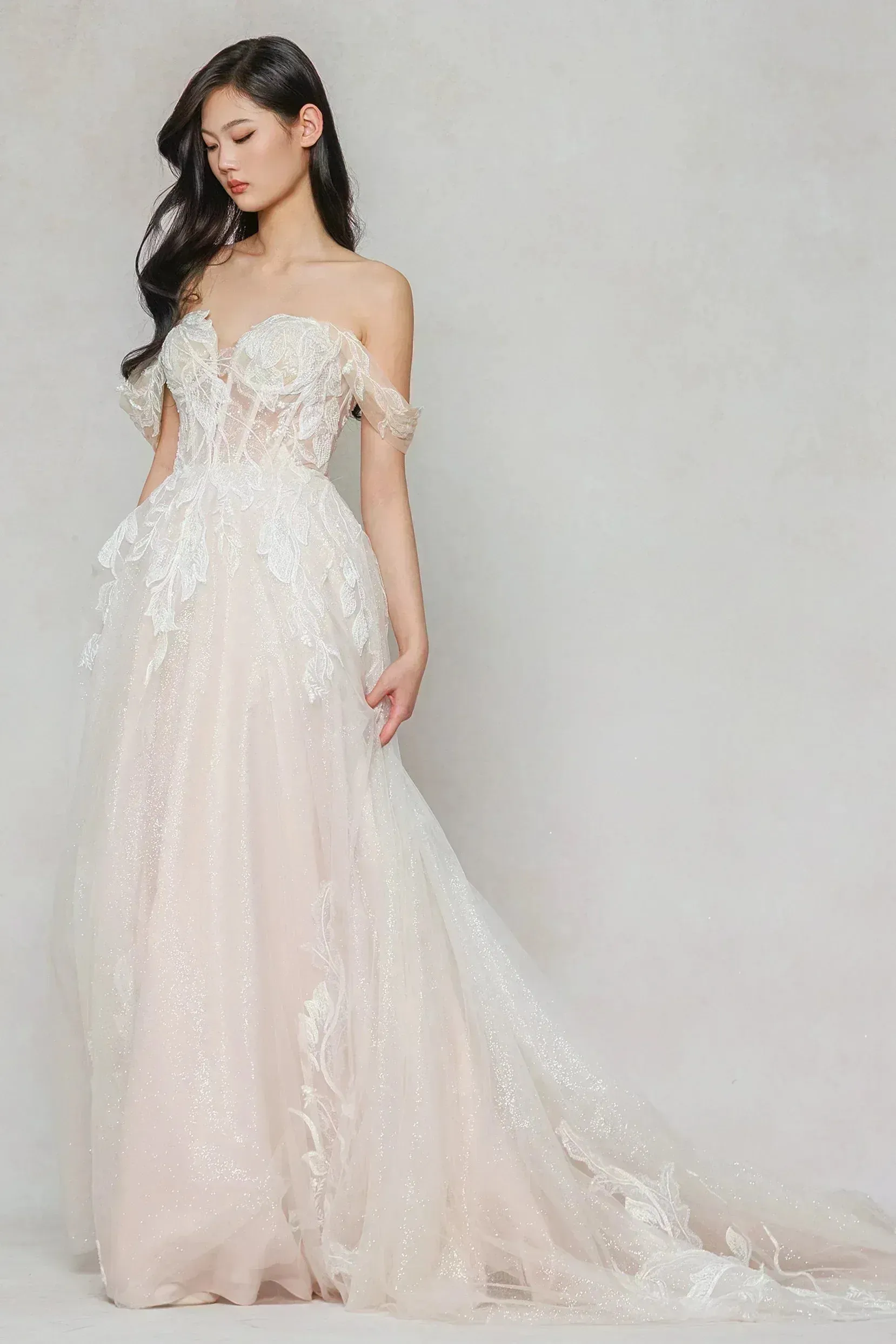 A-Line Court Train Tulle Wedding Dress CW3633 sold by Cocomelody