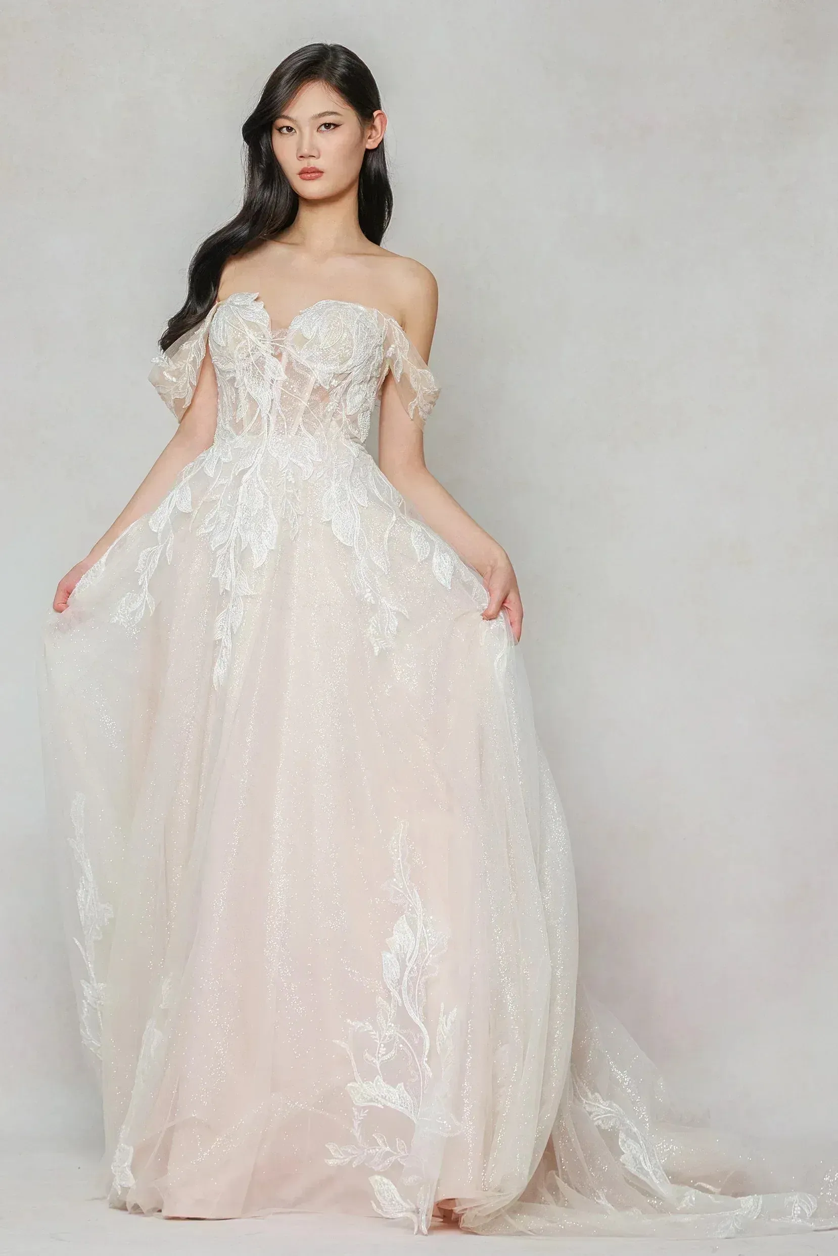 A-Line Court Train Tulle Wedding Dress CW3633 sold by Cocomelody product image thumbnail 4