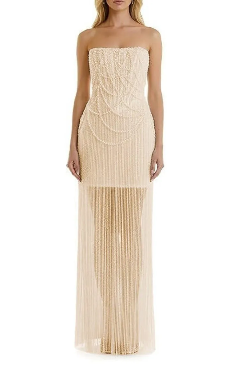 Sheath-Column Strapless Short Pearls Sequin Dress CS1075 sold by Cocomelody