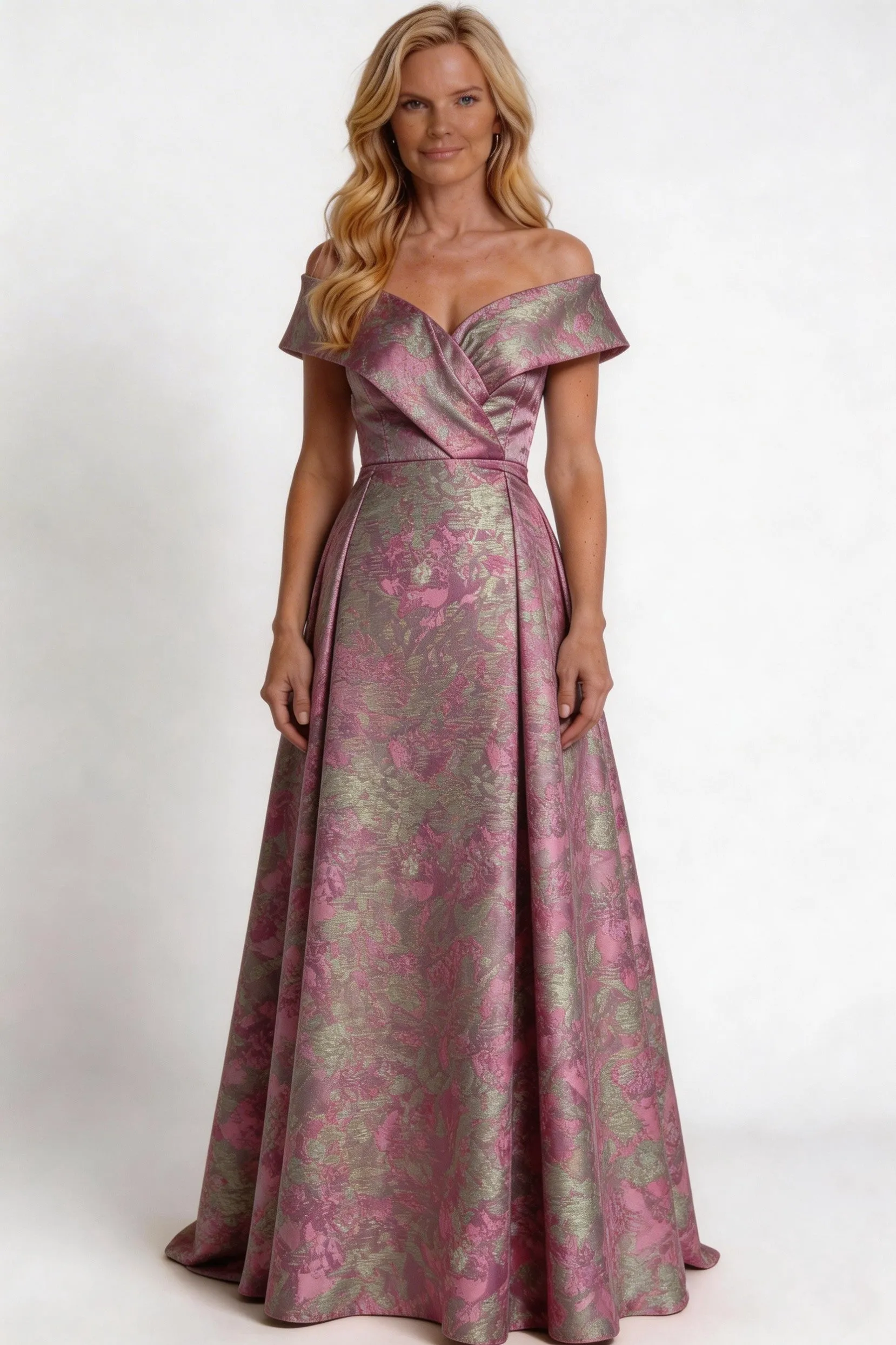 A-Line Floor Length Jacquard Mother of the Bride Dress CM0430 sold by Cocomelody product image thumbnail 5