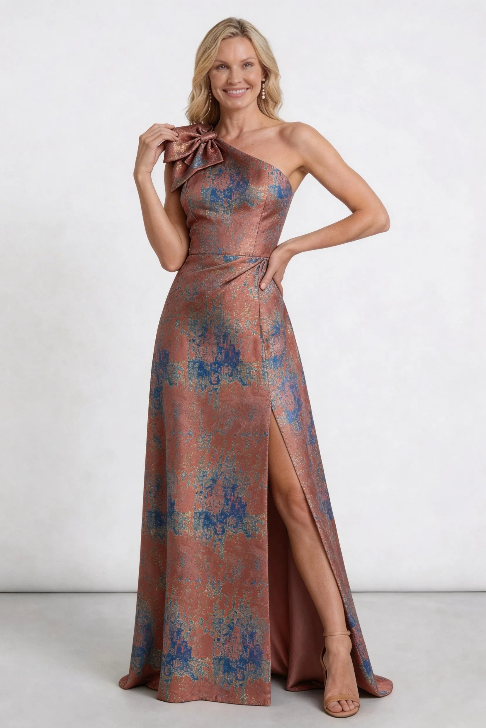 A-Line Floor Length Jacquard Mother of the Bride Dress CM0426 sold by Cocomelody product image thumbnail 5