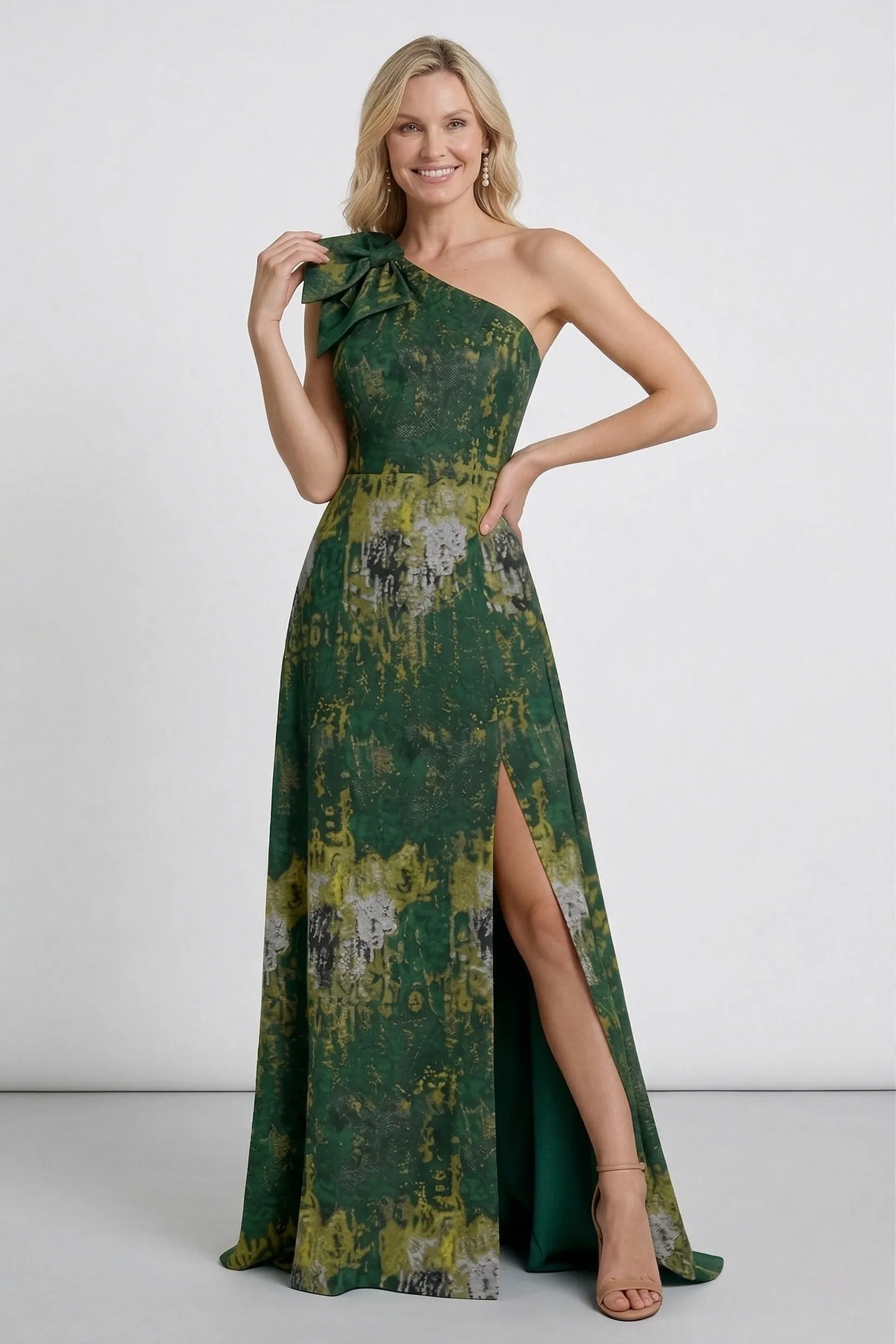 A-Line Floor Length Jacquard Mother of the Bride Dress CM0426 sold by Cocomelody