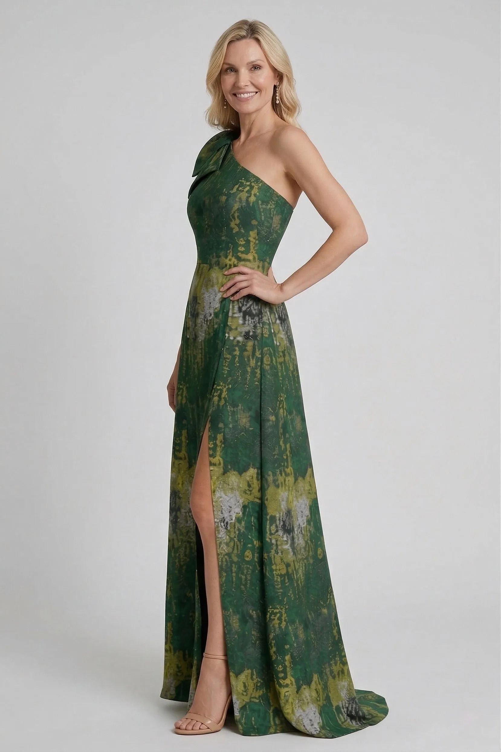 A-Line Floor Length Jacquard Mother of the Bride Dress CM0426 sold by Cocomelody product image thumbnail 4