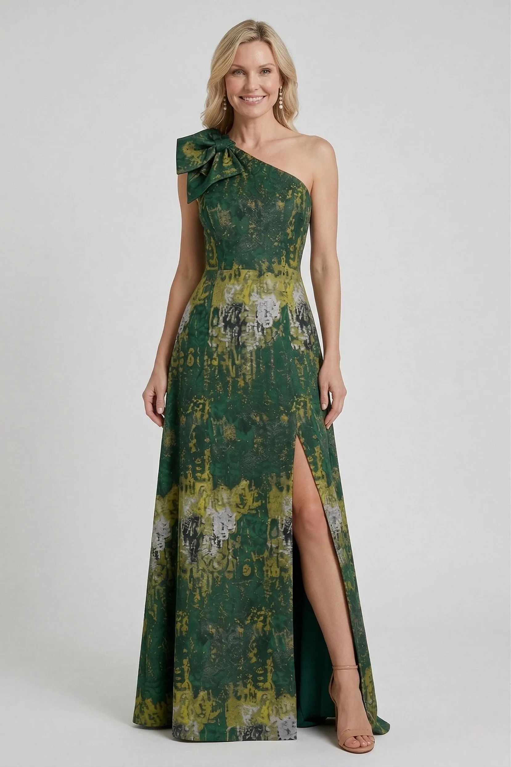 A-Line Floor Length Jacquard Mother of the Bride Dress CM0426 sold by Cocomelody product image thumbnail 3