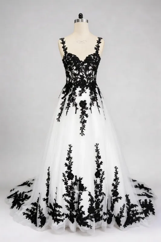 A-Line Court Train Tulle Wedding Dress CW3652 made by Cocomelody