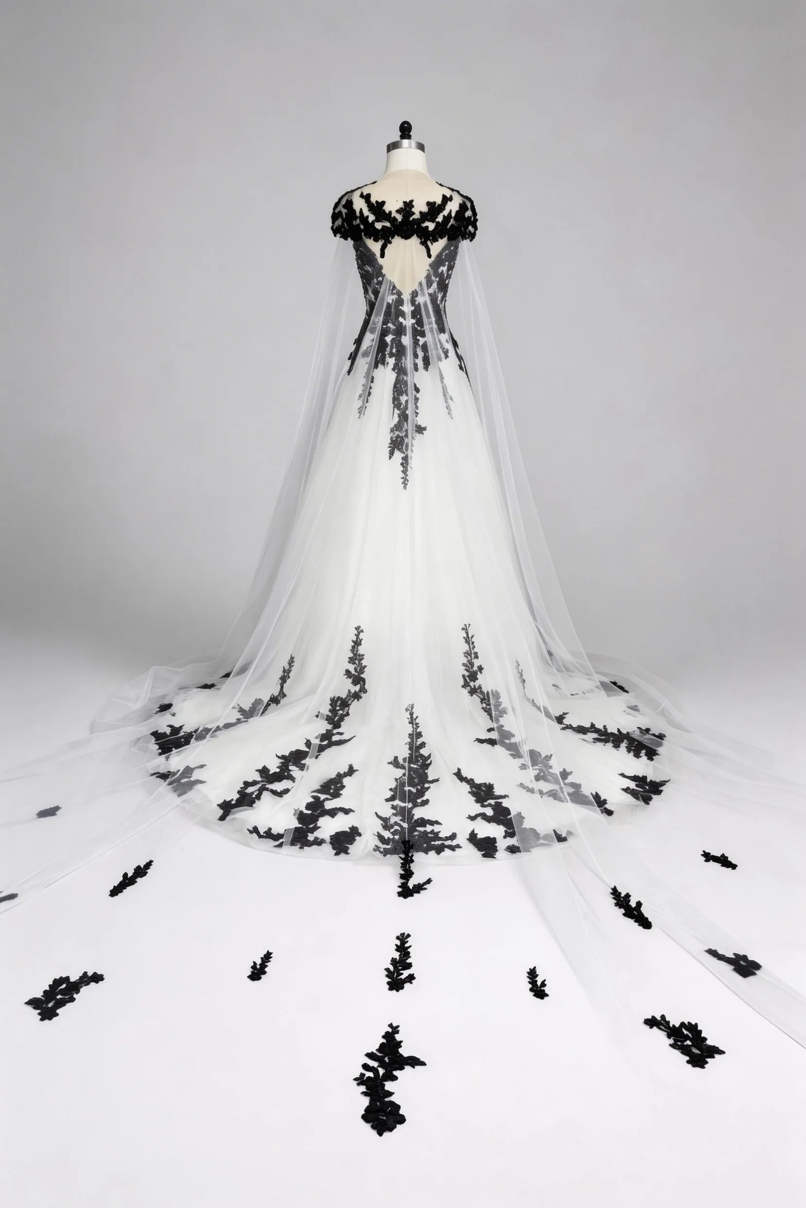 A-Line Court Train Tulle Wedding Dress CW3652 sold by Cocomelody product image thumbnail 4