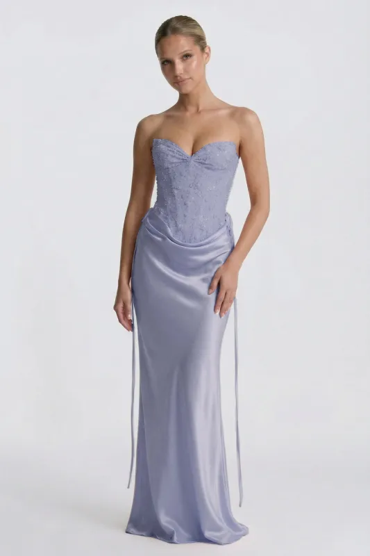 Sheath-Column Floor Length Acetate Satin Bridesmaid Dress CG0308BM made by Cocomelody