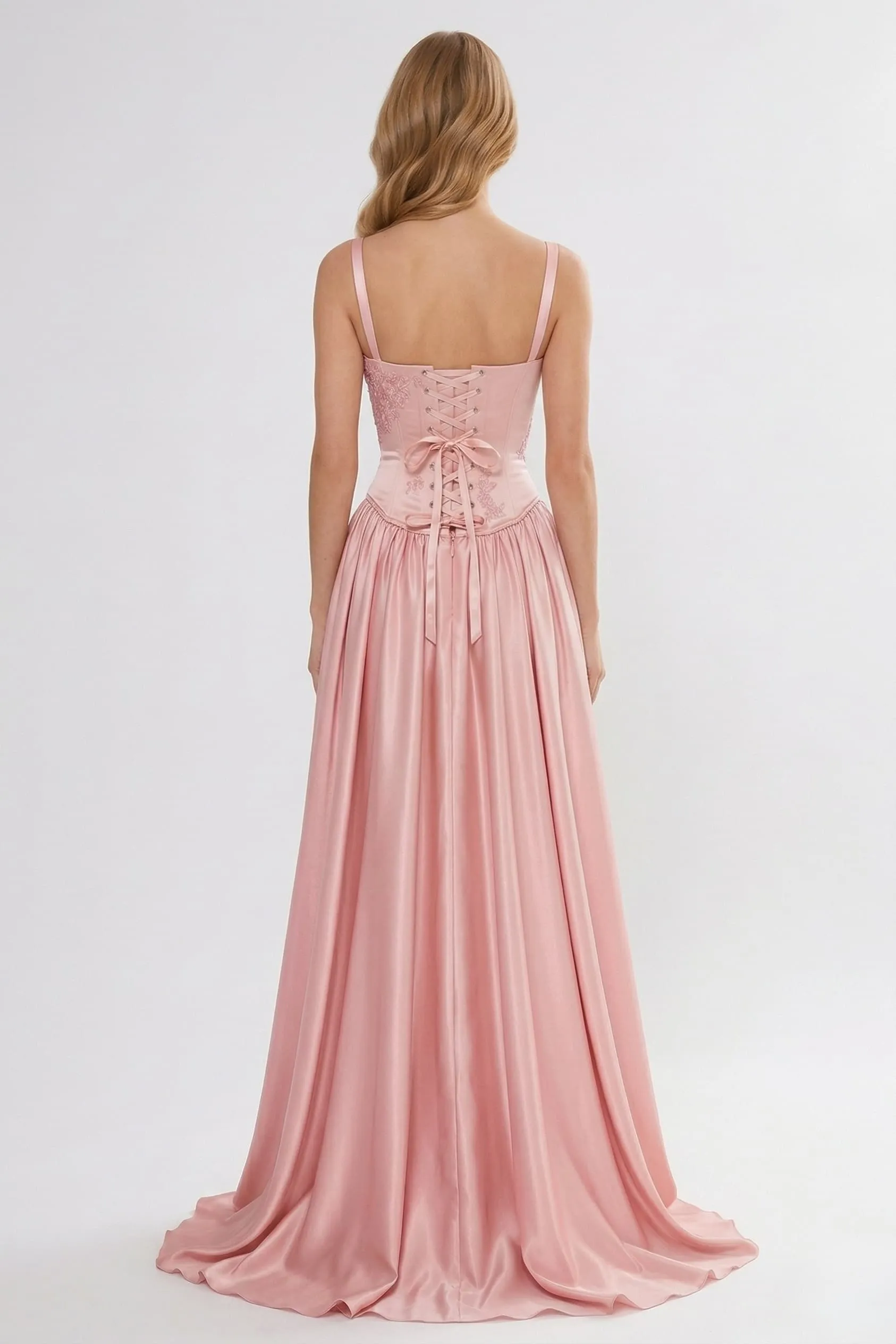 A-Line Floor Length Soft Satin Wedding Guest Dress CG0310 sold by Cocomelody product image thumbnail 2
