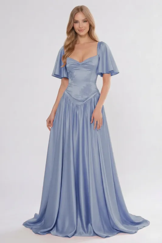 A-Line Floor Length Soft Satin Bridesmaid Dress CG0316BM made by Cocomelody