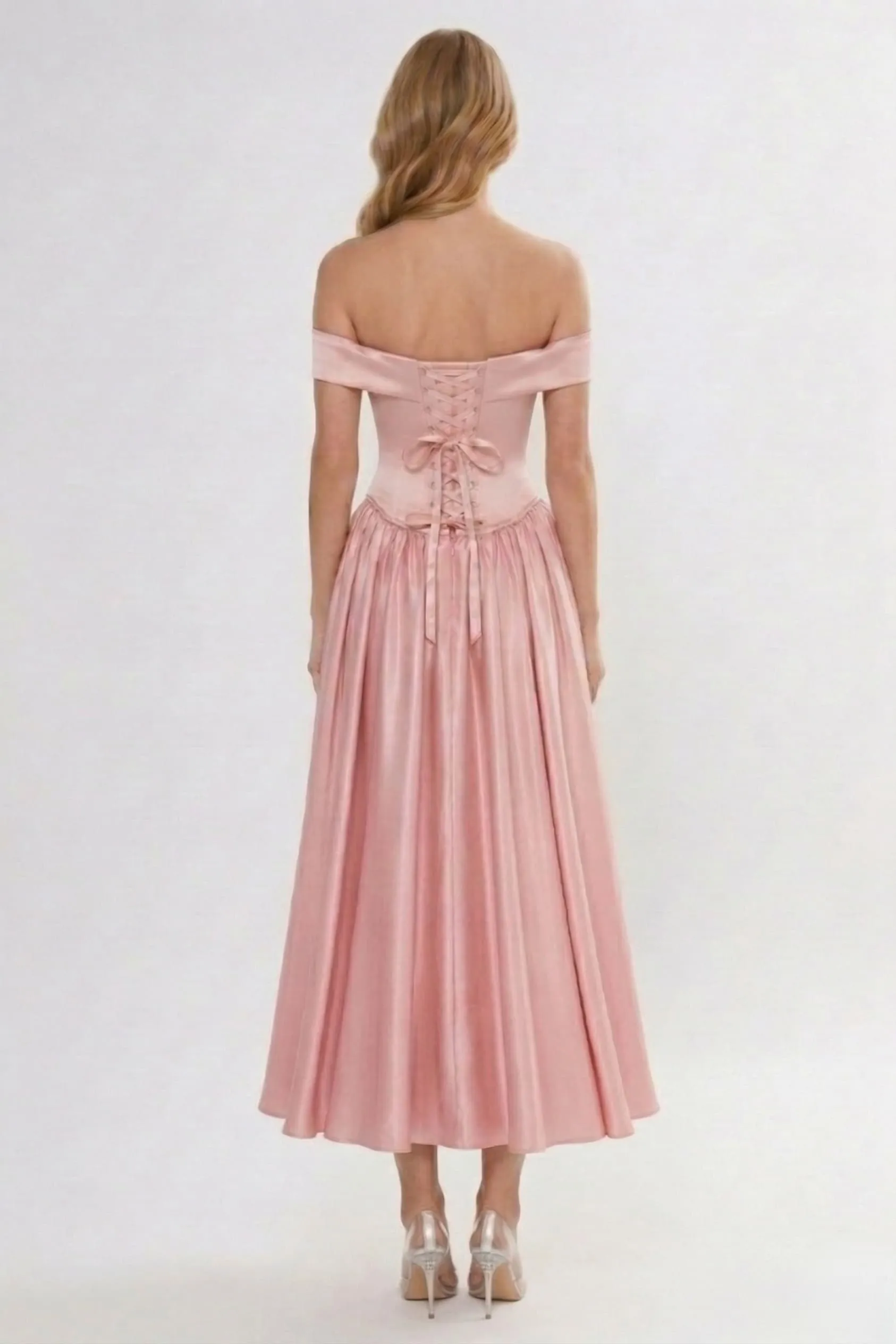 A-Line/Two-Piece Ankle Length Soft Satin Bridesmaid Dress CG0313BM sold by Cocomelody product image thumbnail 2