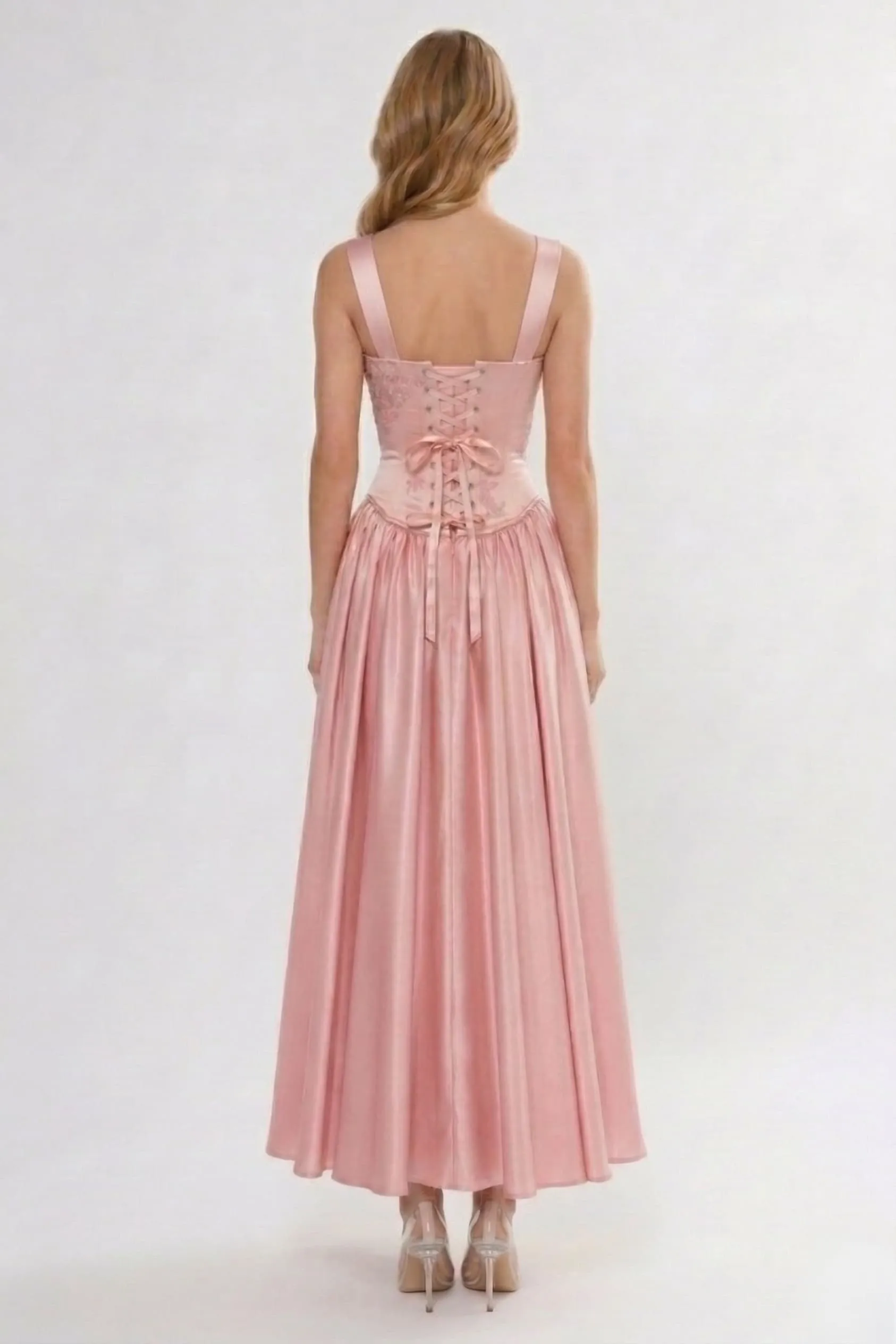 A-Line/Two-Piece Ankle Length Soft Satin Bridesmaid Dress CG0315BM sold by Cocomelody product image thumbnail 2