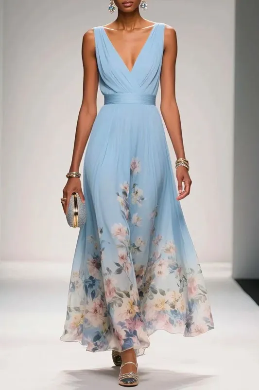 A-Line Tea Length Chiffon Wedding Guest Dress 922638194251 made by Cocomelody