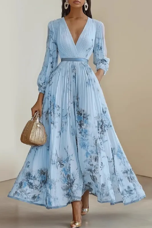 A-Line Tea Length Chiffon Wedding Guest Dress 891554880016 made by Cocomelody