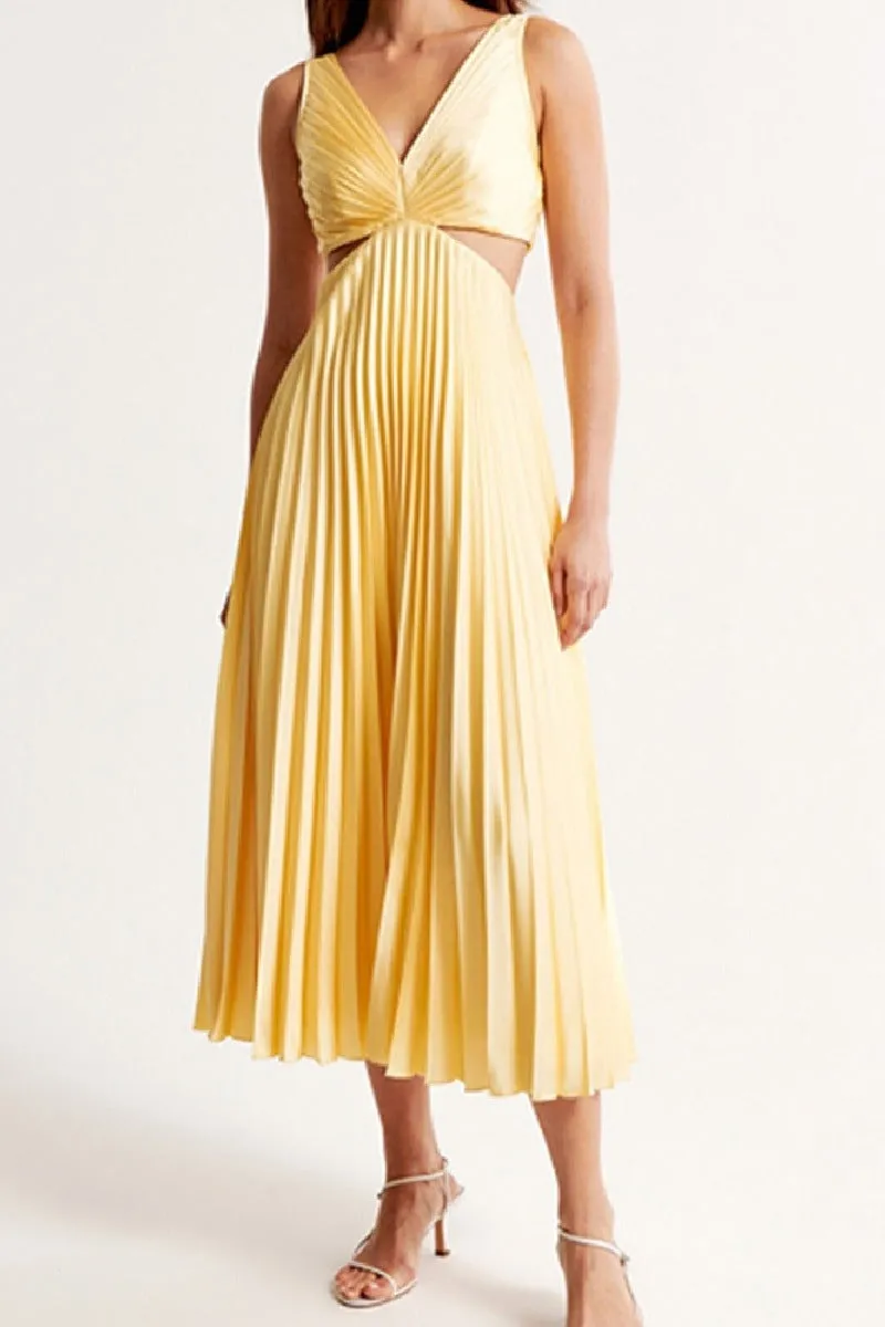 A-Line Tea Length Elastic Satin Wedding Guest Dress 1043657886538 sold by Cocomelody product image thumbnail 4