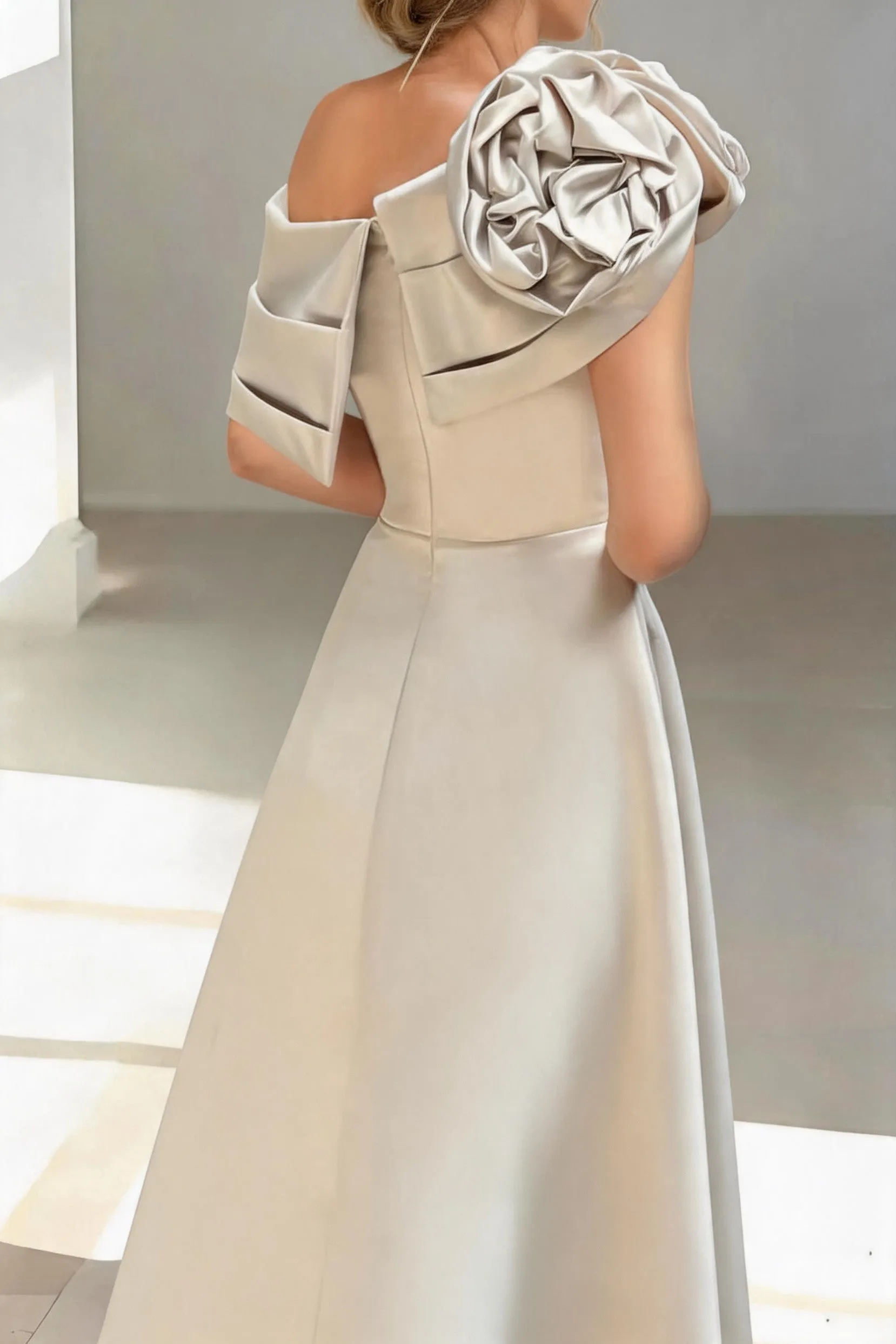 A-Line Floor Length Satin Mother of the Bride Dress CM0452 sold by Cocomelody product image thumbnail 2