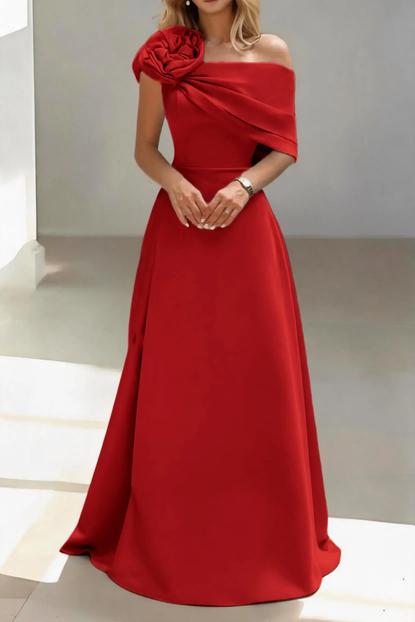 A-Line Floor Length Satin Mother of the Bride Dress CM0452 sold by Cocomelody product image thumbnail 4