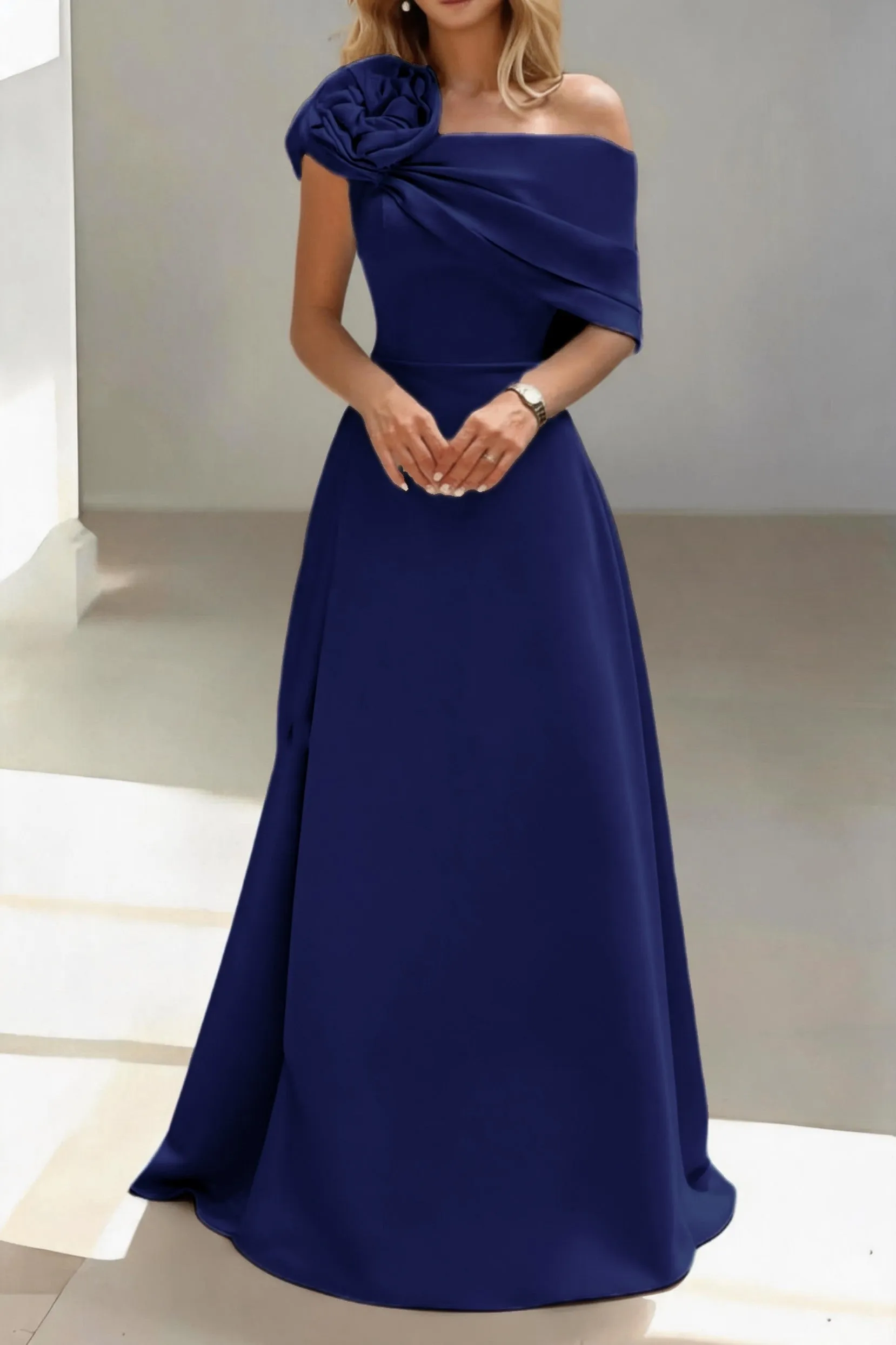 A-Line Floor Length Satin Mother of the Bride Dress CM0452 sold by Cocomelody product image thumbnail 3