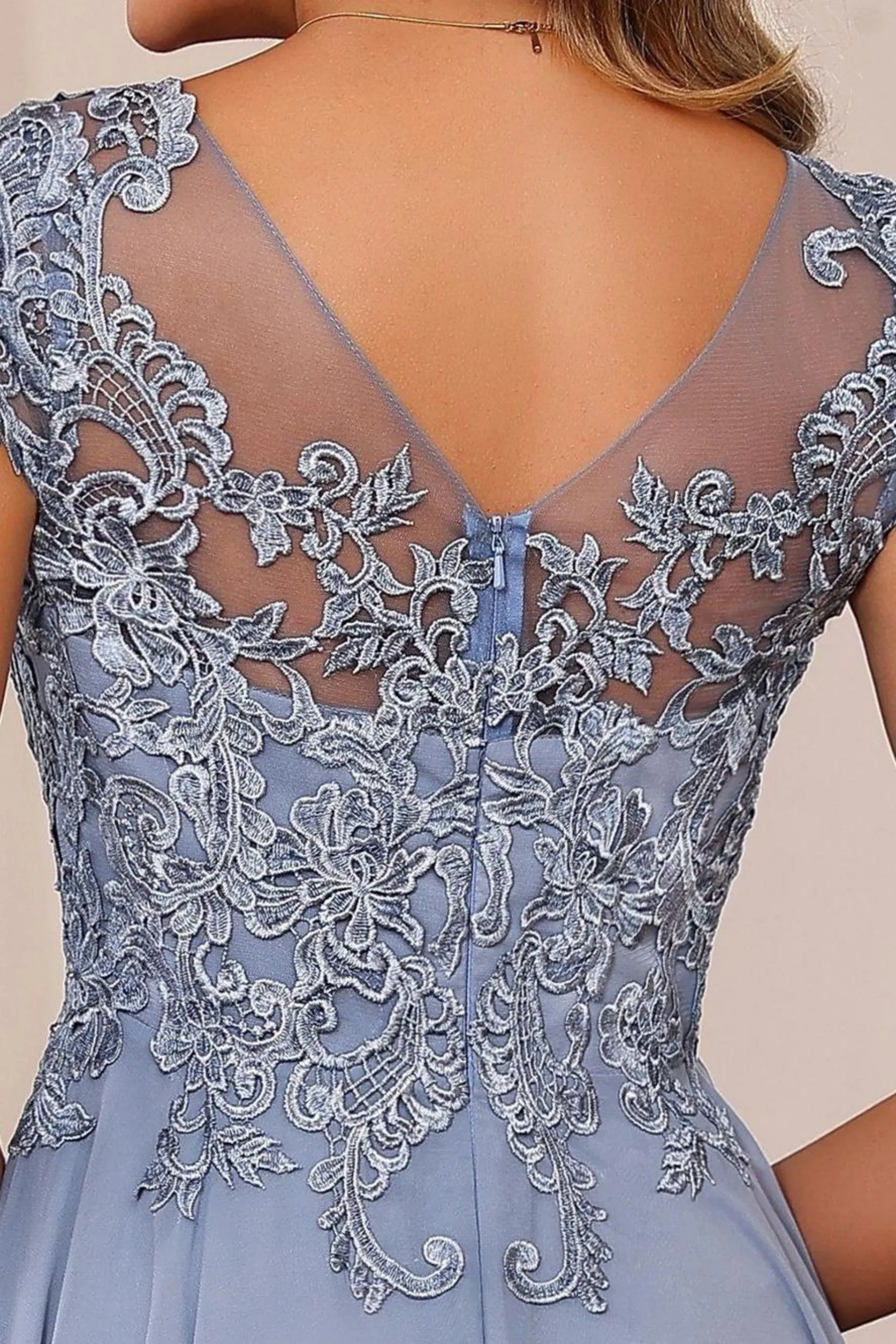 A-Line Floor Length Chiffon Mother of the Bride Dress CM0437 sold by Cocomelody product image thumbnail 4