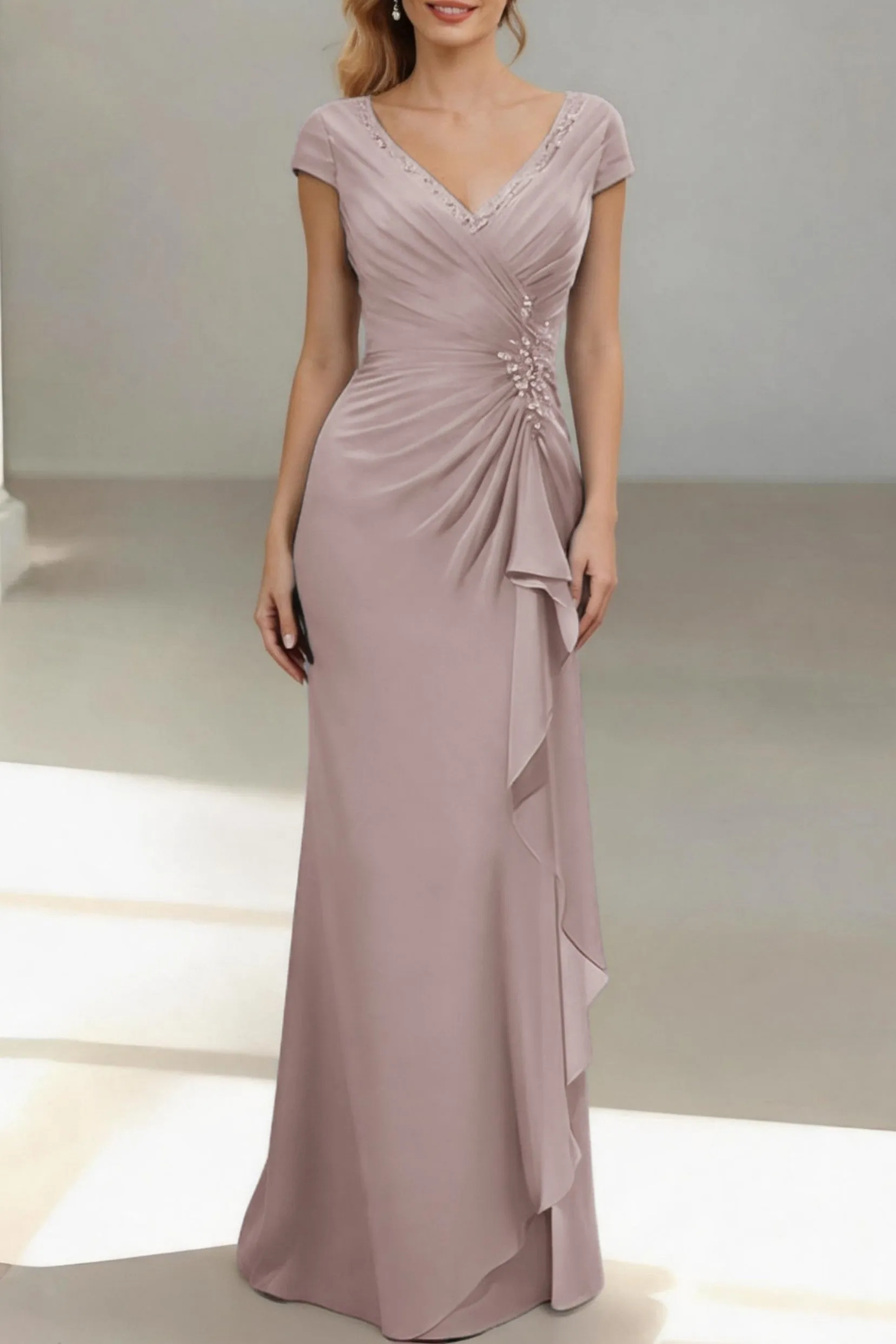 Sheath-Column Floor Length Chiffon Mother of the Bride Dress CM0436 sold by Cocomelody product image thumbnail 5