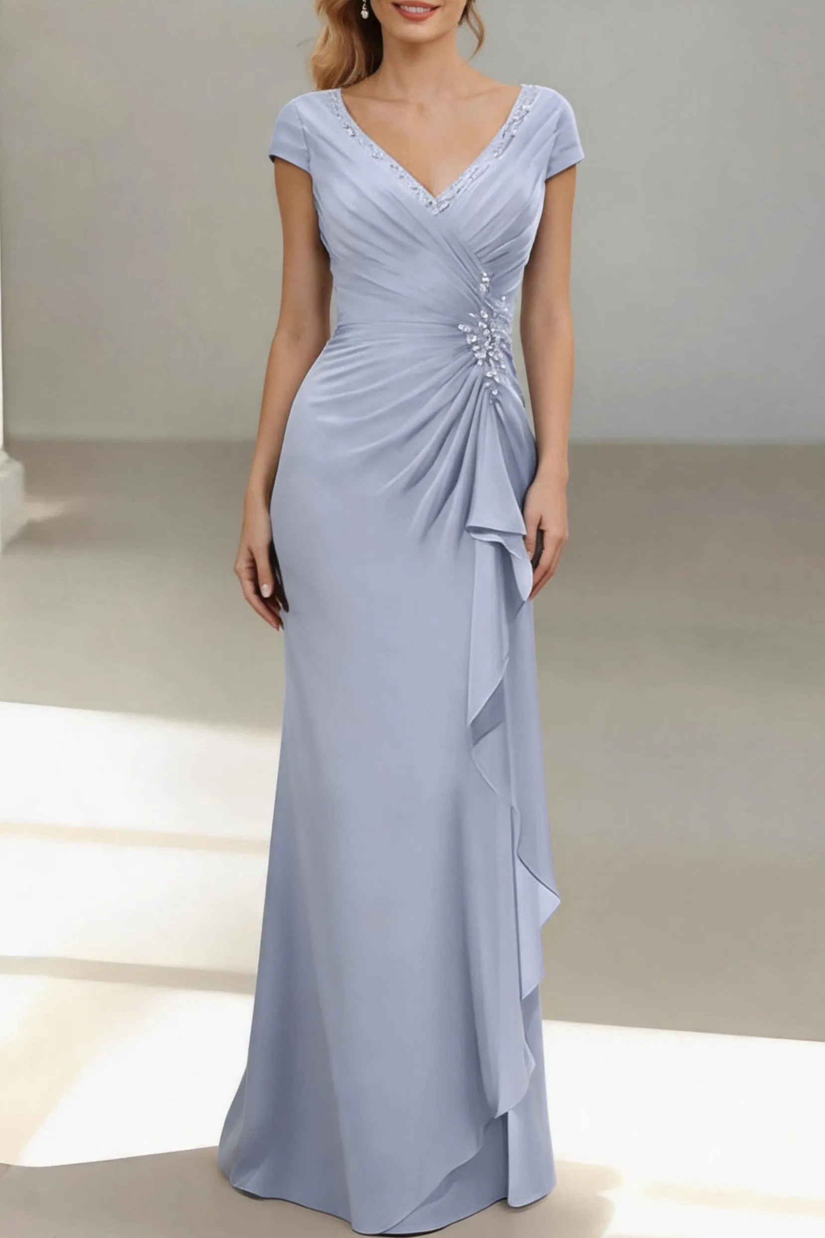 Sheath-Column Floor Length Chiffon Mother of the Bride Dress CM0436 sold by Cocomelody