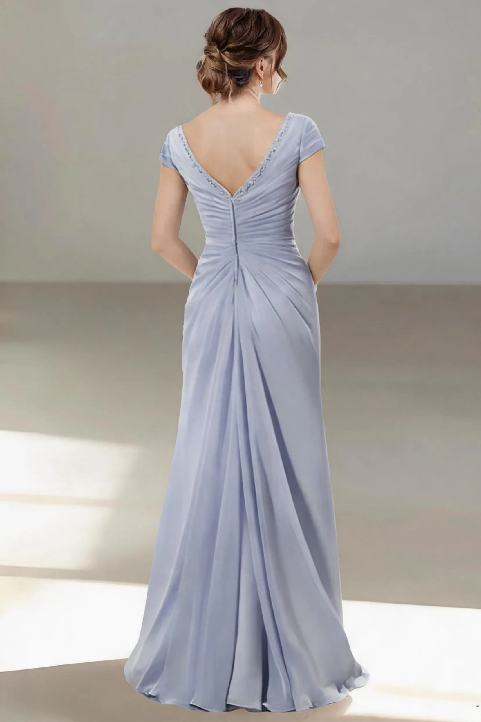 Sheath-Column Floor Length Chiffon Mother of the Bride Dress CM0436 sold by Cocomelody product image thumbnail 2