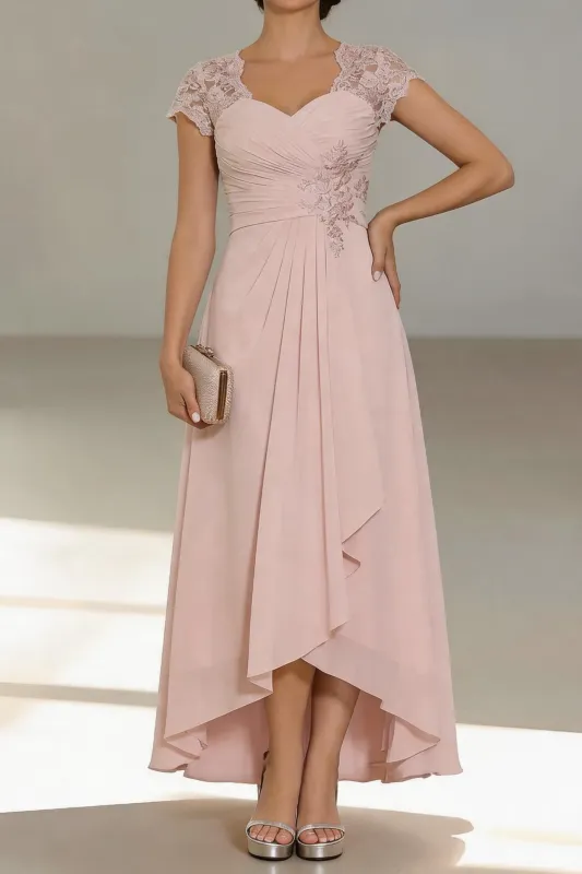 A-Line Tea Length Chiffon Mother of the Bride Dress CM0435 made by Cocomelody