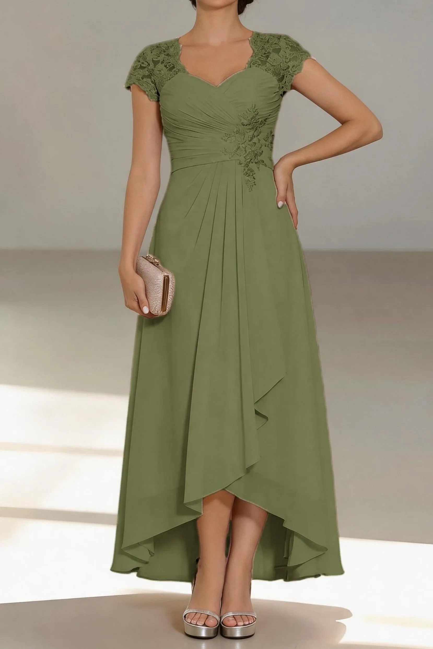 A-Line Tea Length Chiffon Mother of the Bride Dress CM0435 sold by Cocomelody product image thumbnail 5