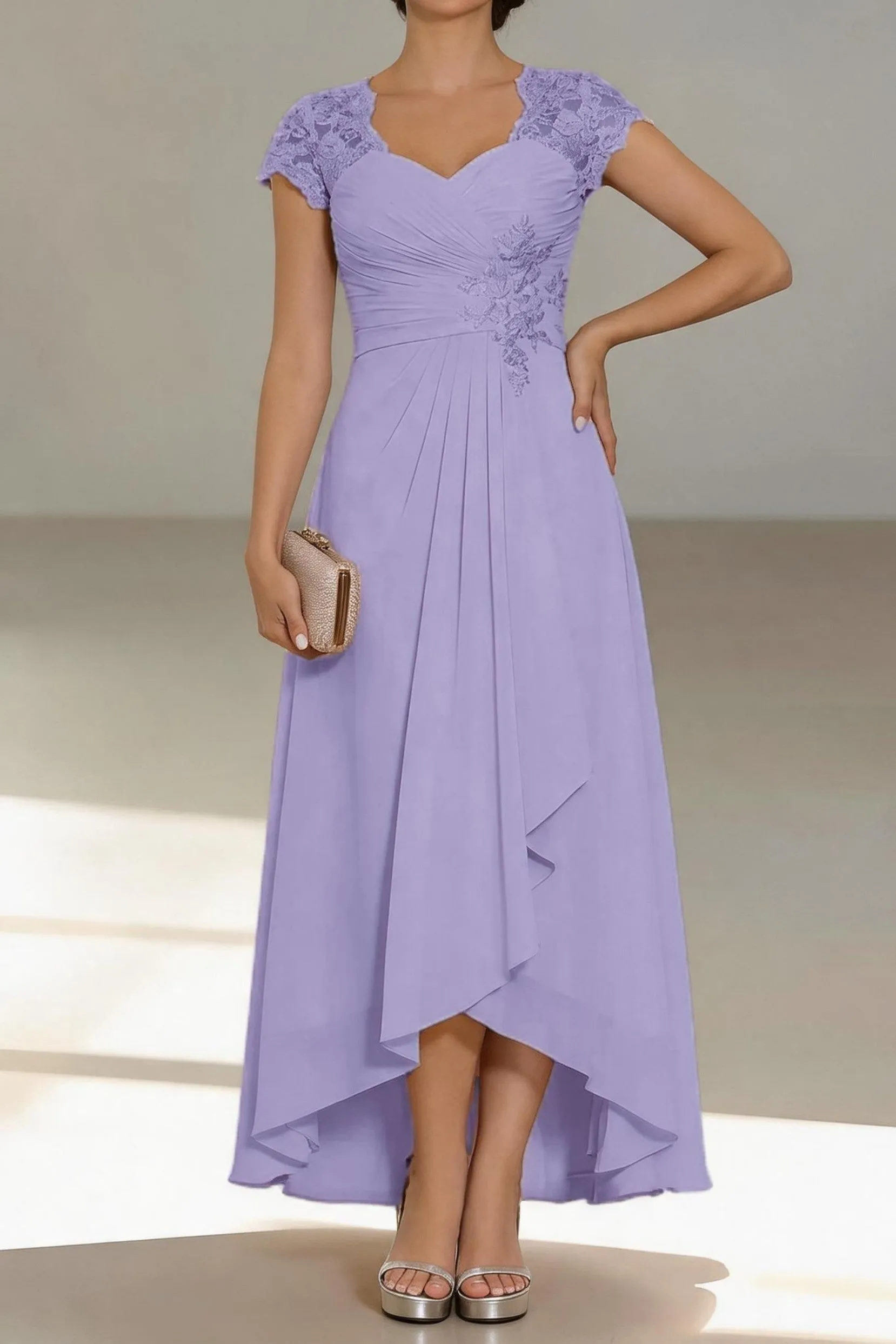 A-Line Tea Length Chiffon Mother of the Bride Dress CM0435 sold by Cocomelody product image thumbnail 3