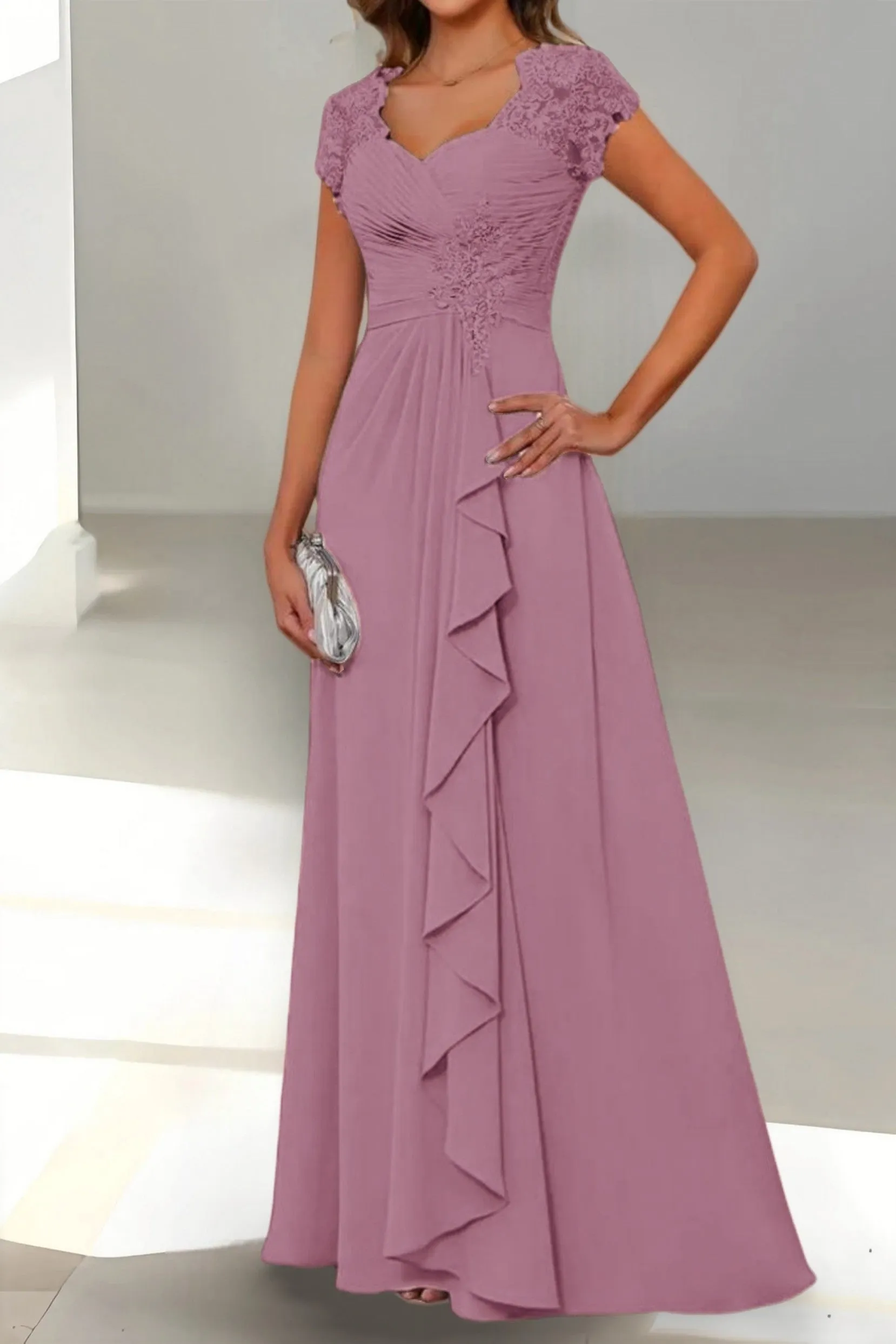 A-Line Floor Length Chiffon Mother of the Bride Dress CM0434 sold by Cocomelody product image thumbnail 5