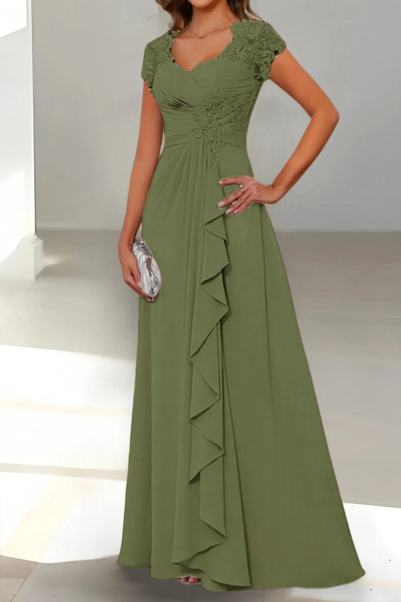 A-Line Floor Length Chiffon Mother of the Bride Dress CM0434 sold by Cocomelody product image thumbnail 3