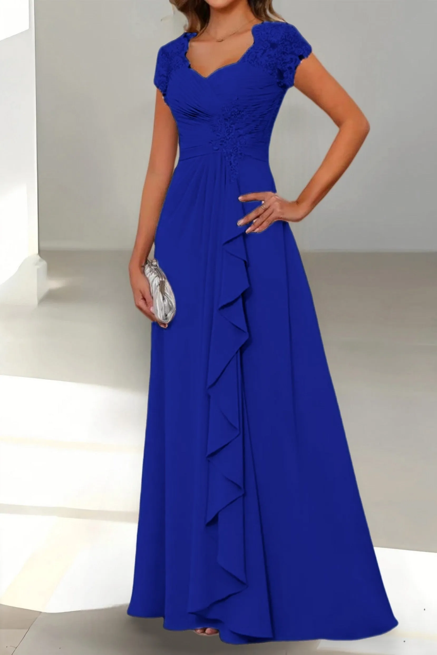 A-Line Floor Length Chiffon Mother of the Bride Dress CM0434 sold by Cocomelody product image thumbnail 4