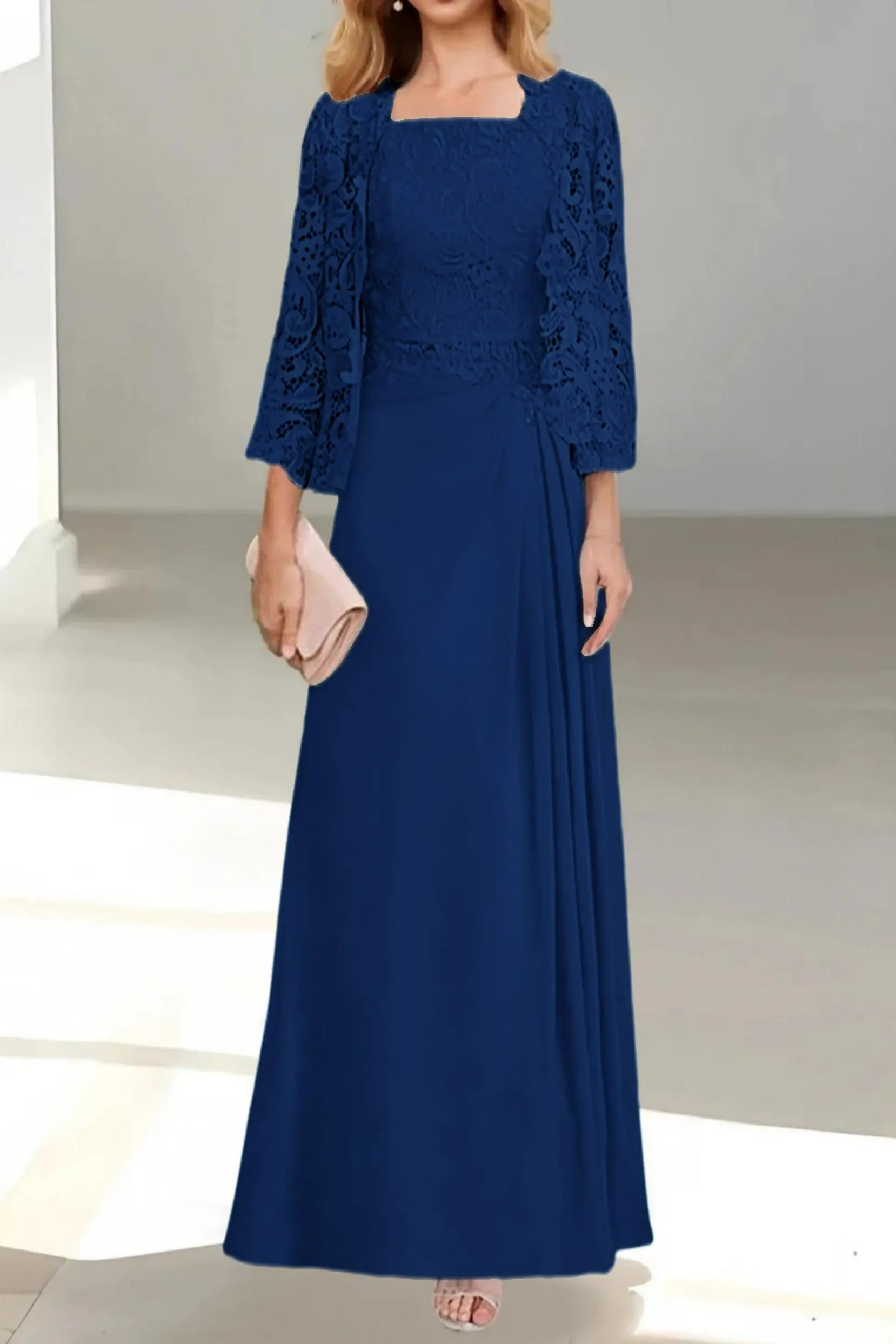 A-Line Floor Length Chiffon Mother of the Bride Dress CM0432 sold by Cocomelody product image thumbnail 5