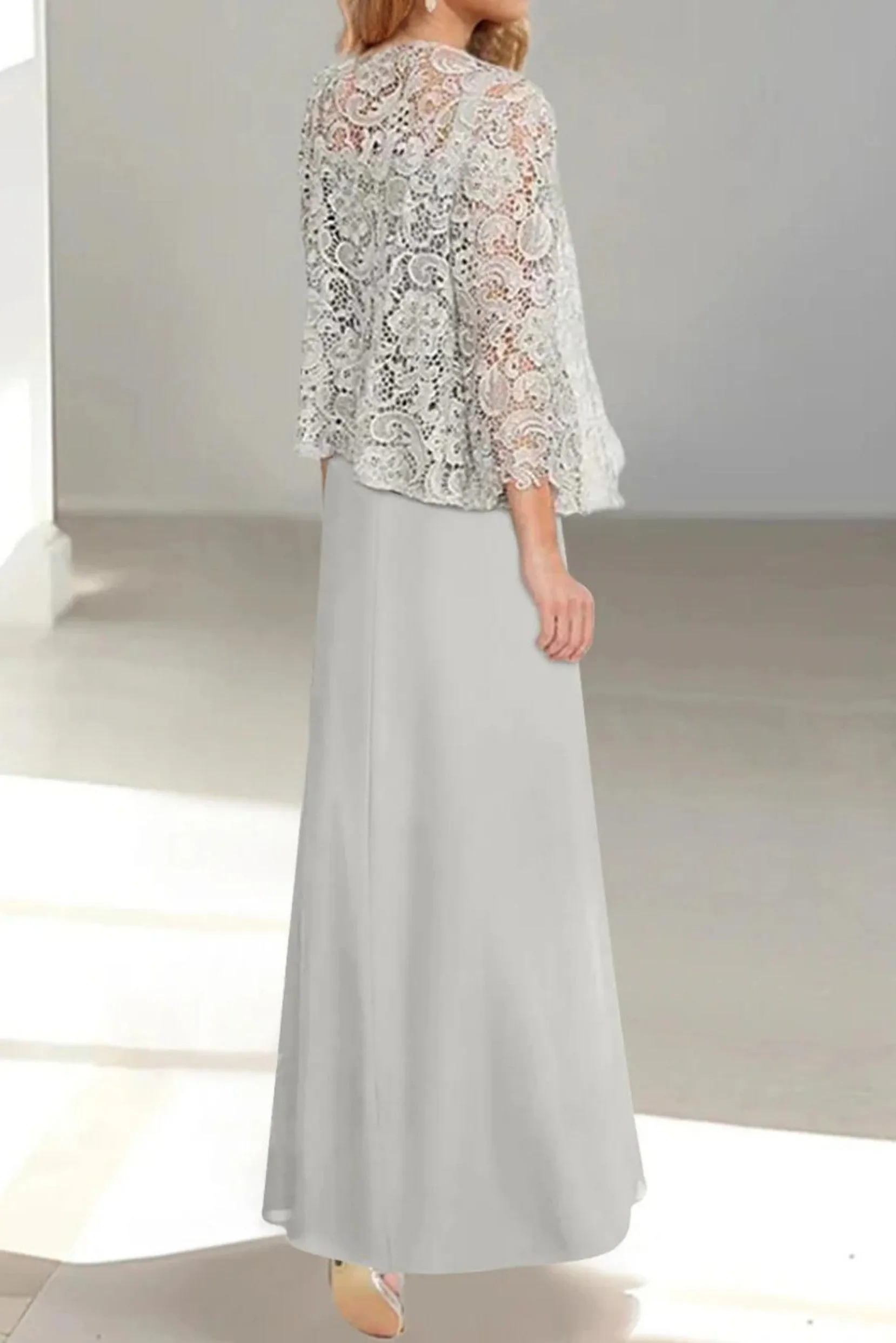 A-Line Floor Length Chiffon Mother of the Bride Dress CM0432 sold by Cocomelody product image thumbnail 2