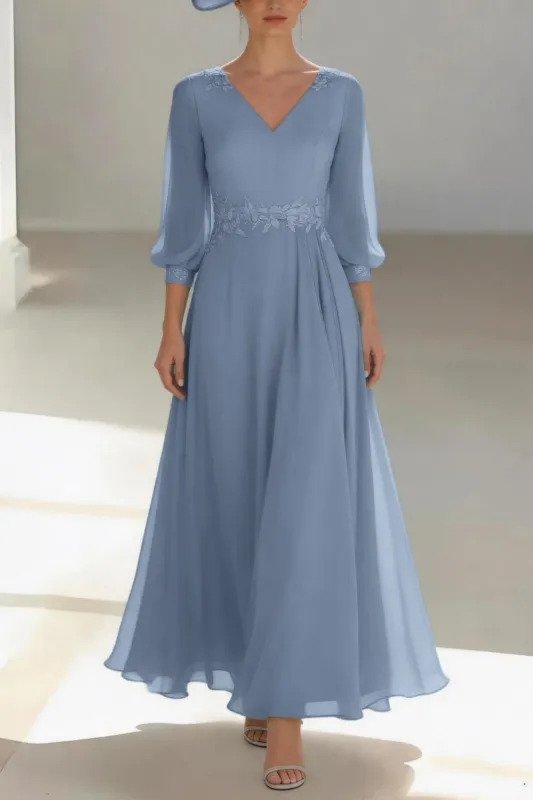 A-Line Ankle Length Chiffon Mother of the Bride Dress CM0461 made by Cocomelody