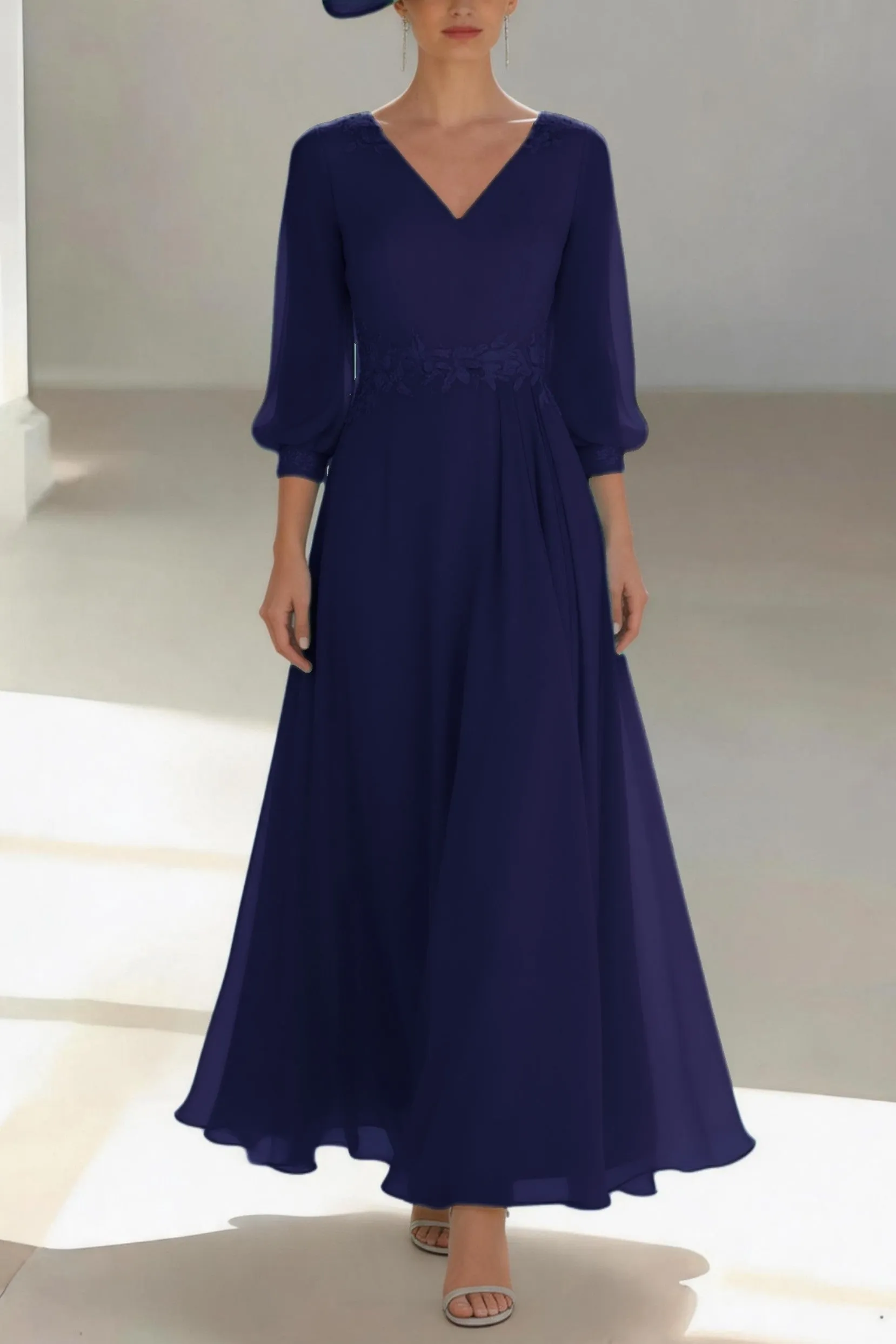 A-Line Ankle Length Chiffon Mother of the Bride Dress CM0461 sold by Cocomelody product image thumbnail 3