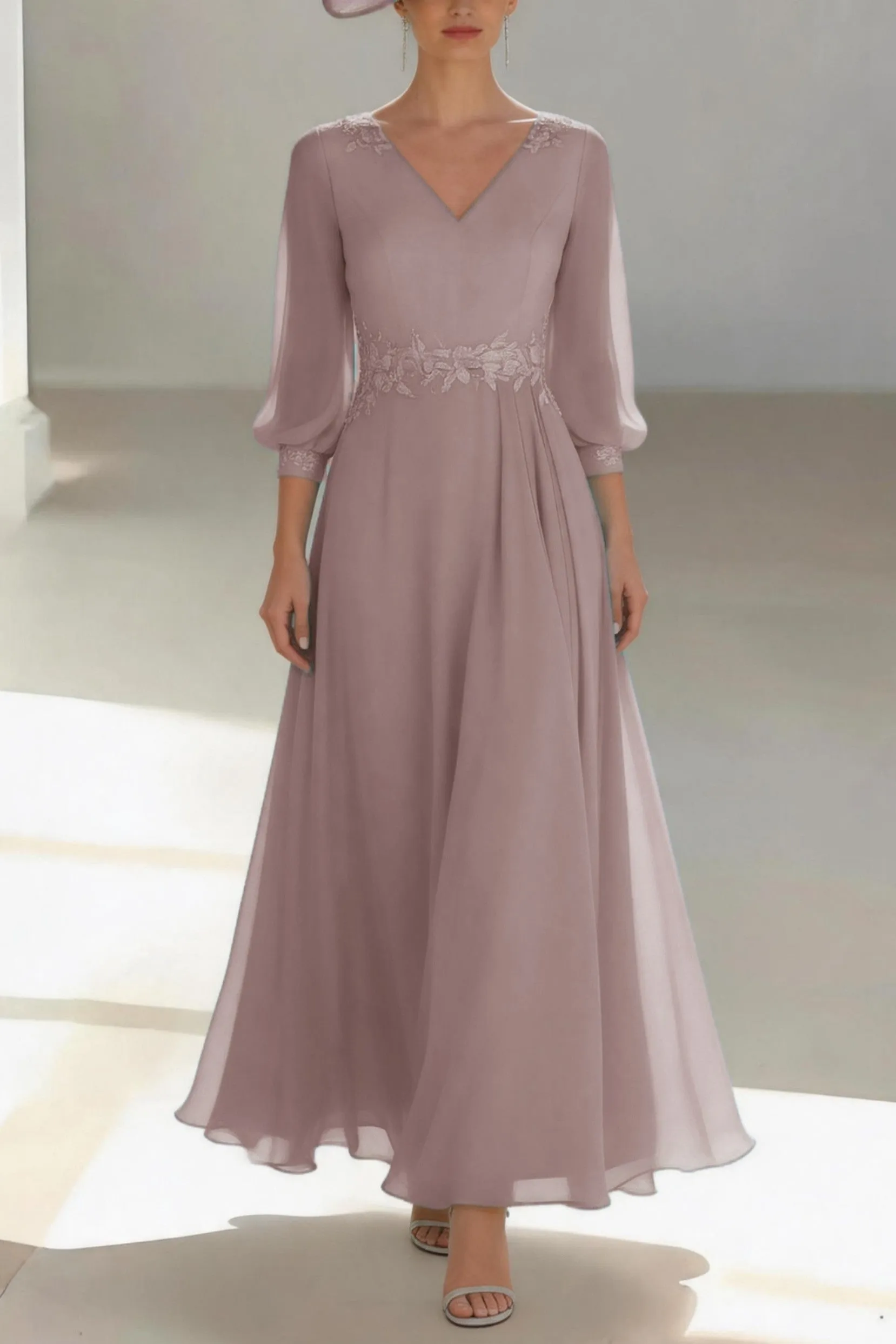 A-Line Ankle Length Chiffon Mother of the Bride Dress CM0461 sold by Cocomelody product image thumbnail 5