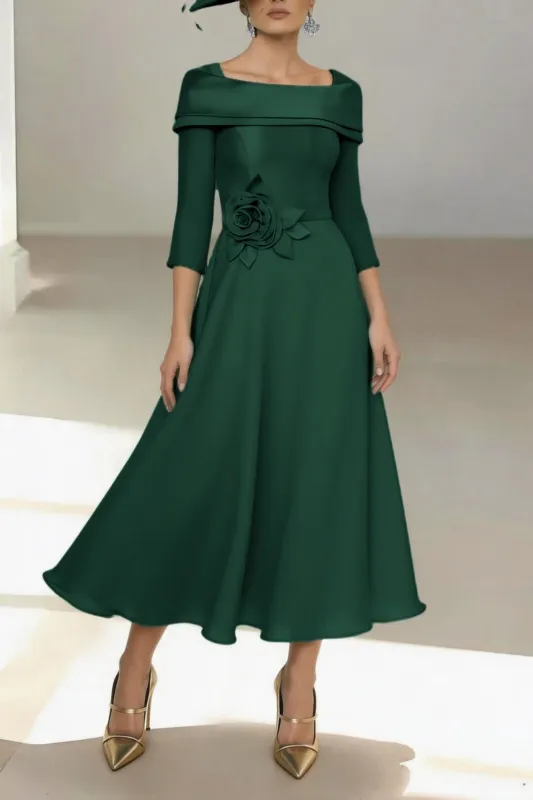 A-Line Ankle Length Satin Mother of the Bride Dress CM0459 made by Cocomelody