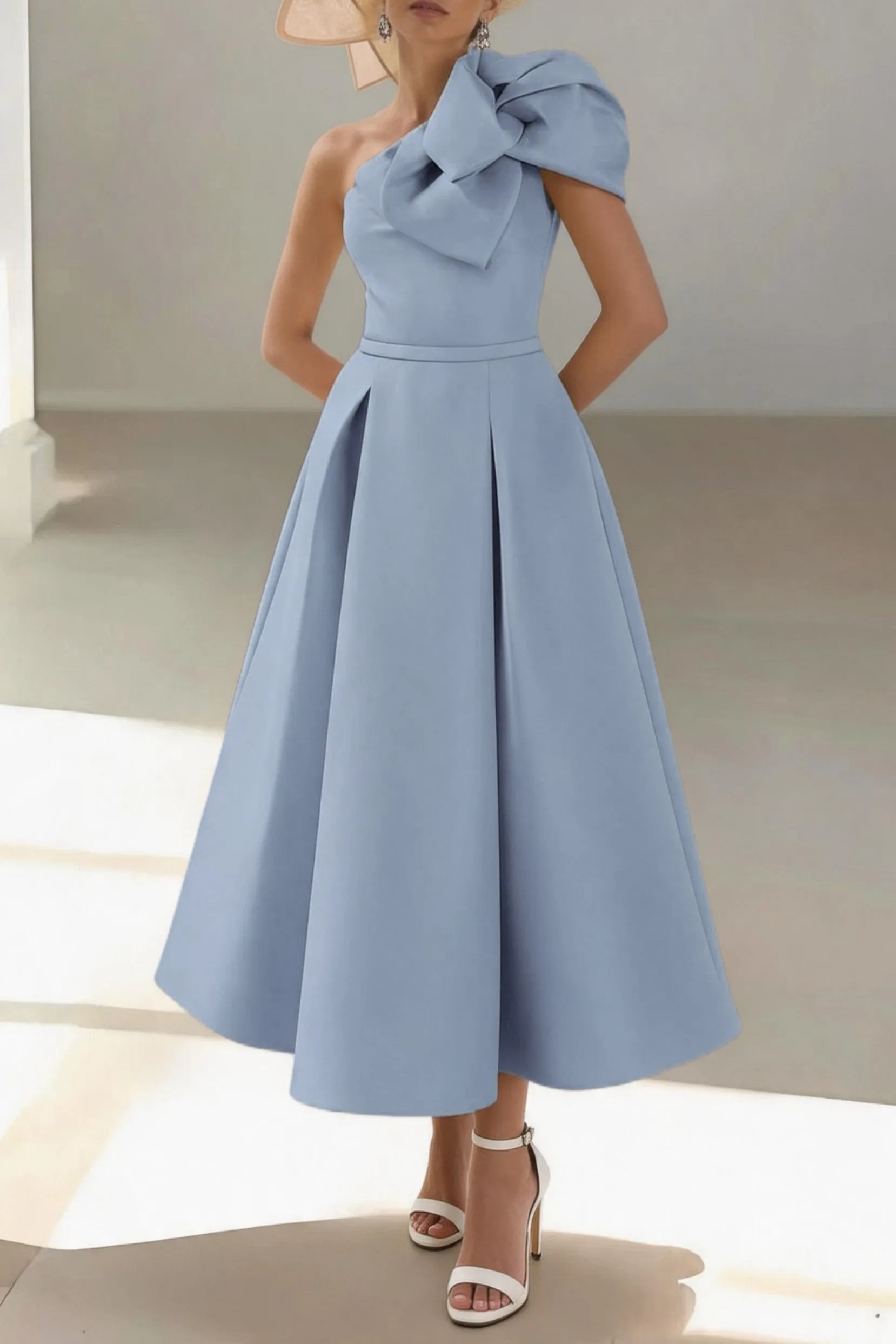 A-Line Ankle Length Satin Mother of the Bride Dress CM0458 sold by Cocomelody product image thumbnail 4