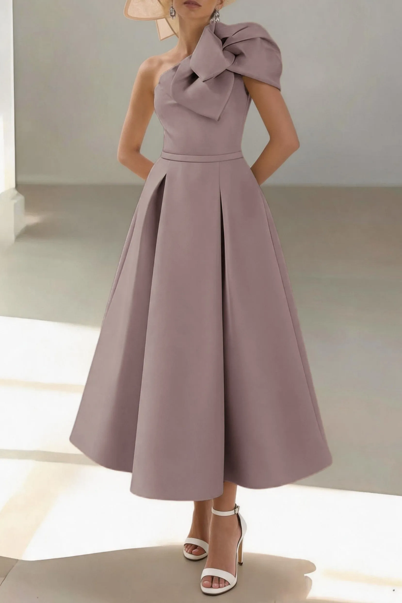 A-Line Ankle Length Satin Mother of the Bride Dress CM0458 sold by Cocomelody product image thumbnail 5