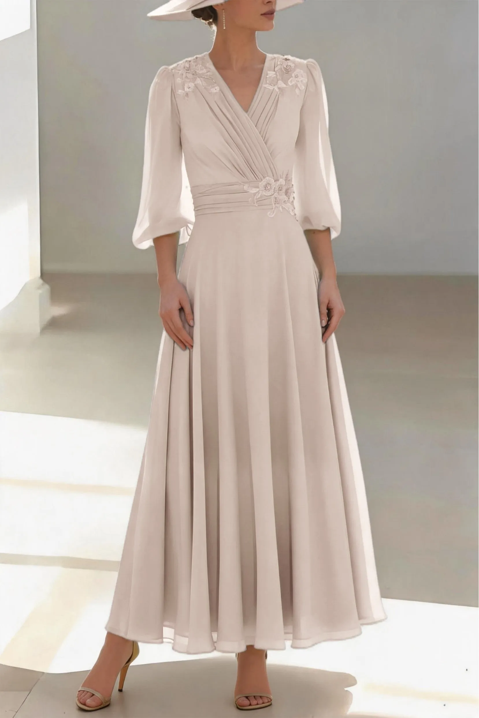 A-Line Ankle Length Chiffon Mother of the Bride Dress CM0455 sold by Cocomelody product image thumbnail 4