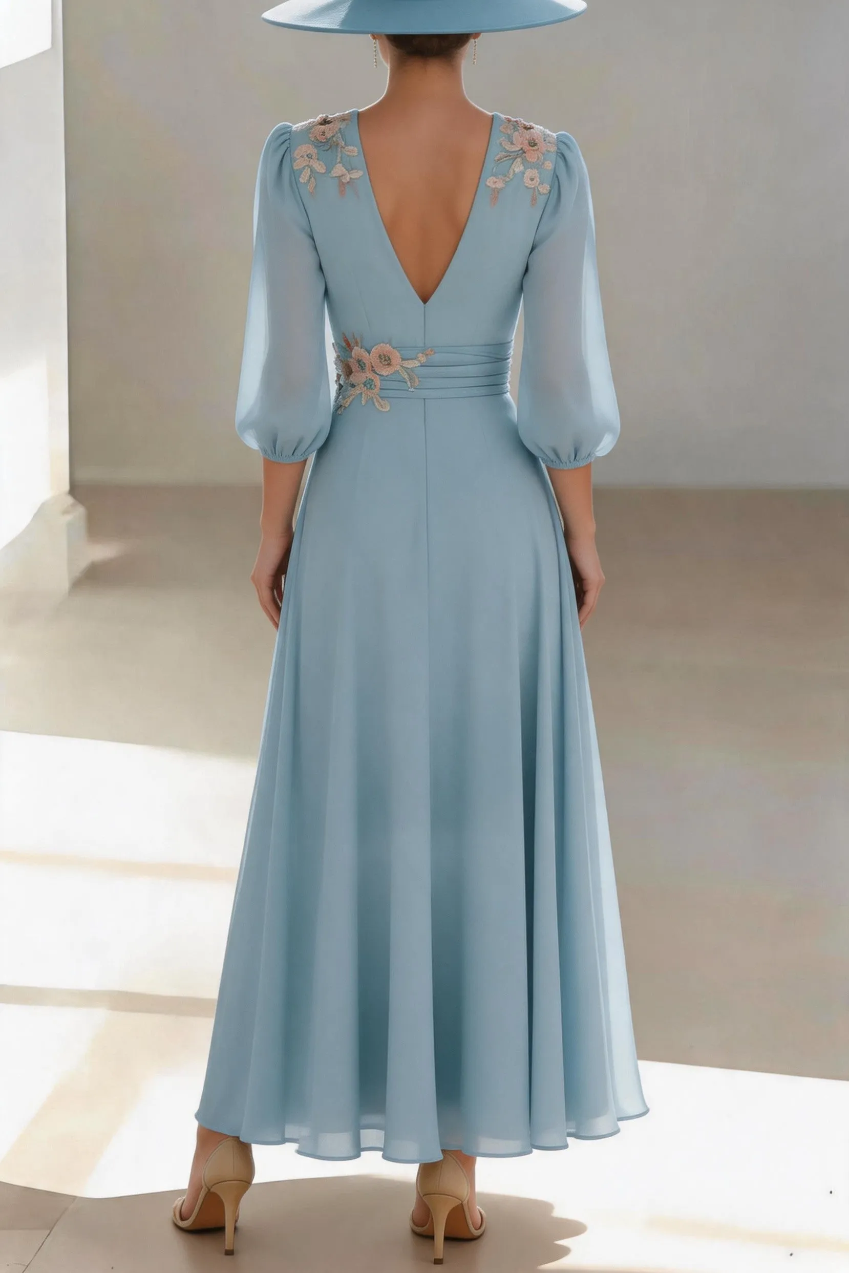A-Line Ankle Length Chiffon Mother of the Bride Dress CM0455 sold by Cocomelody product image thumbnail 2