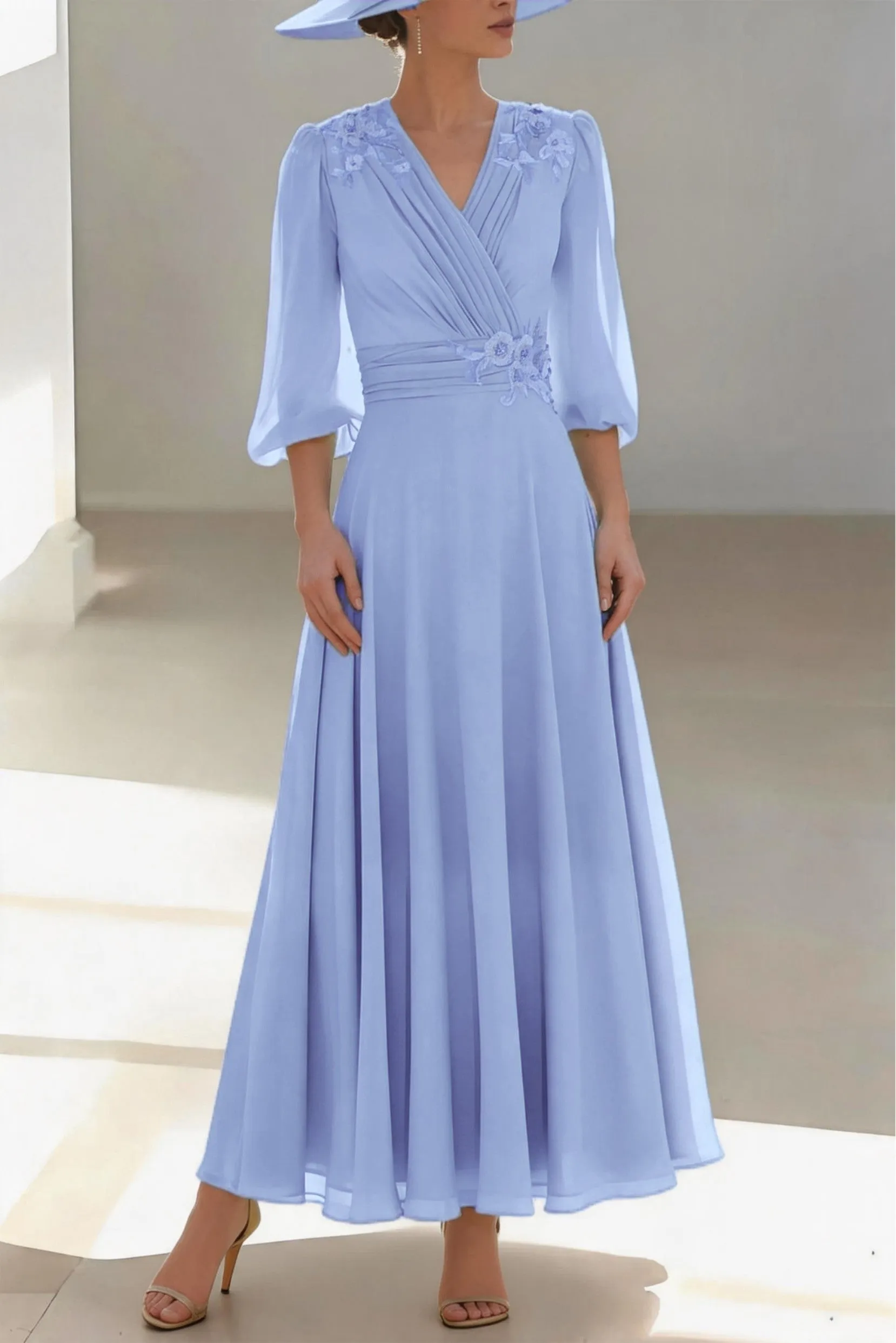 A-Line Ankle Length Chiffon Mother of the Bride Dress CM0455 sold by Cocomelody product image thumbnail 5