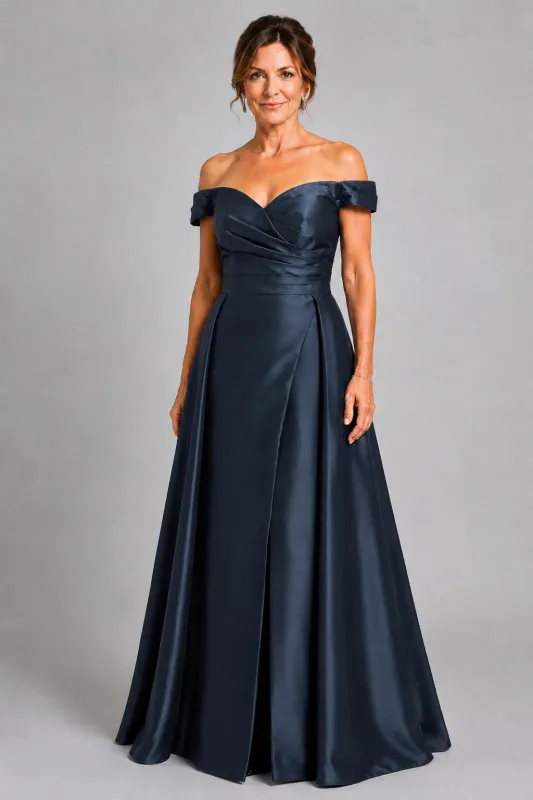 A-Line Floor Length Satin Mother of the Bride Dress CM0467 made by Cocomelody