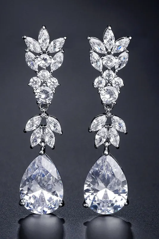 Luxury Teardrop Drop Long Dangle Marquise Leaf Earrings 636326799698 made by Cocomelody