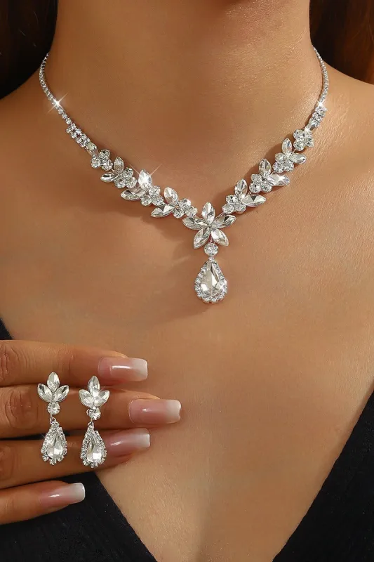 Luxury Teardrop Floral Leaf Necklace Earrings Set Jewelry (Set of 2) 1049620997426 made by Cocomelody