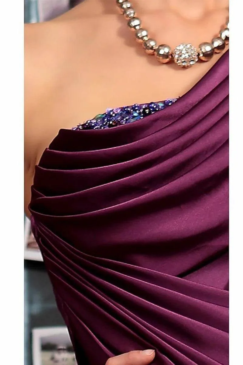 Sheath One Shoulder Sleeveless Floor Length Mother Dresses CM0373CR sold by Cocomelody product image thumbnail 3
