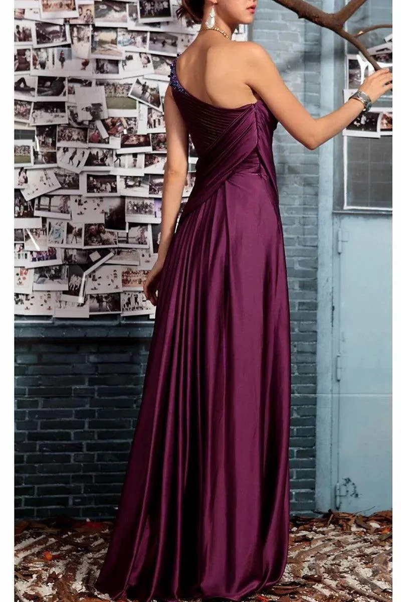 Sheath One Shoulder Sleeveless Floor Length Mother Dresses CM0373CR sold by Cocomelody product image thumbnail 2